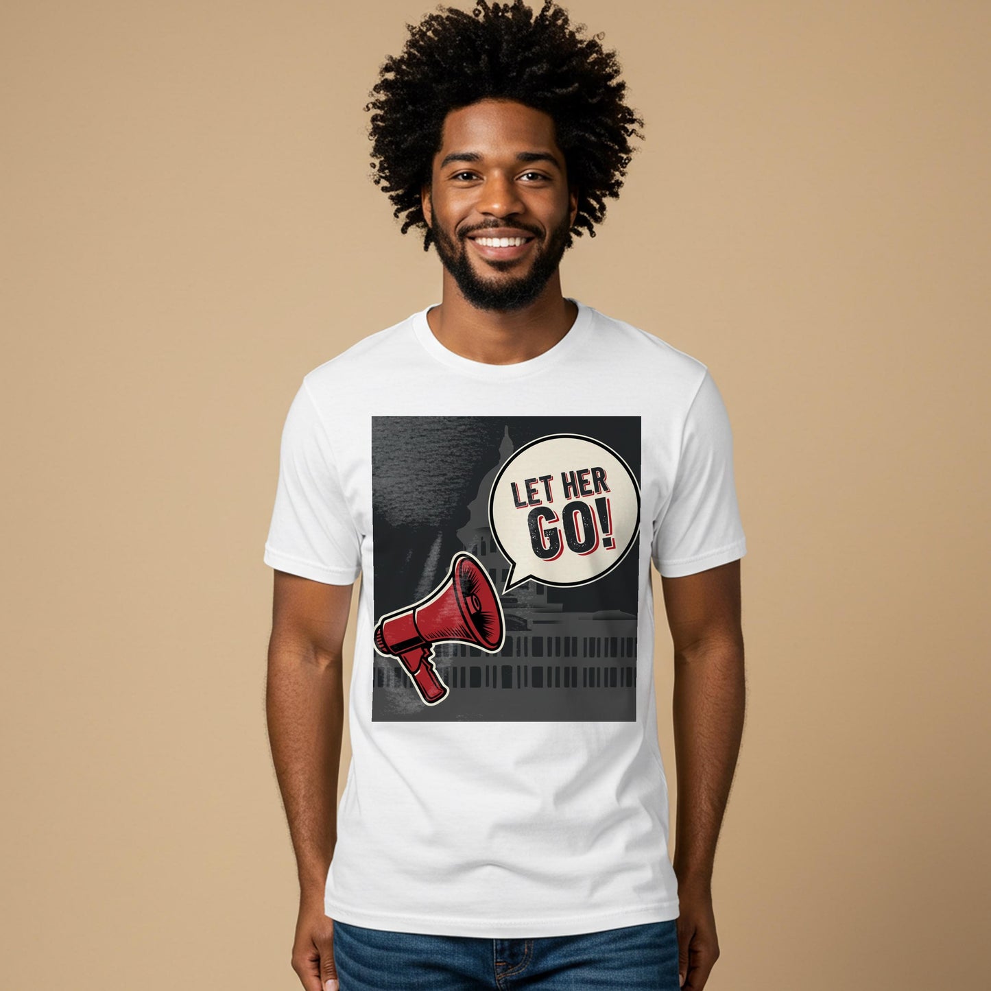 Let Her Go Protest Shirt | Activist Tee | Political Statement Apparel | Freedom Civil Liberties Vintage Graphic Unisex Garment Dyed T-shirt