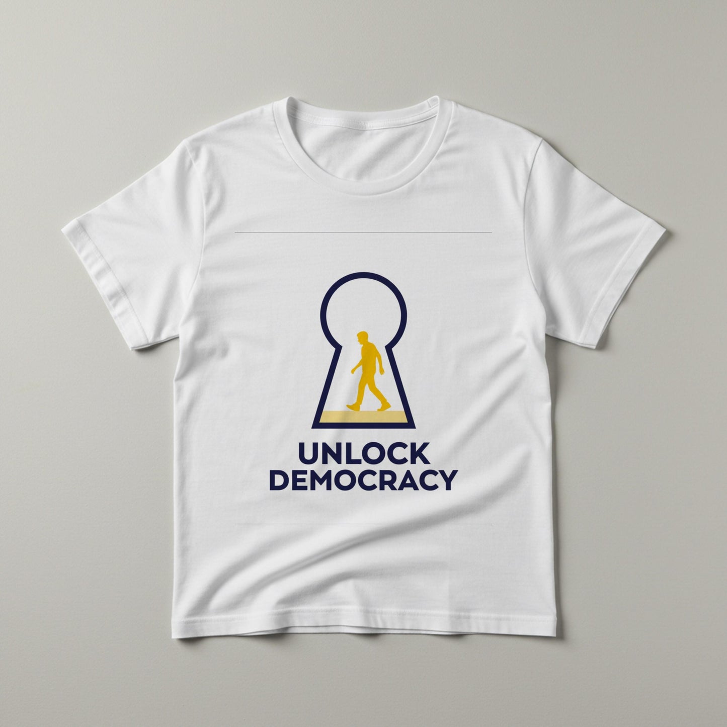 Unlock Democracy Garment-Dyed T-Shirt | Political Activist Tee | Freedom Key Civic Engagement Apparel | Human Rights Statement Shirt