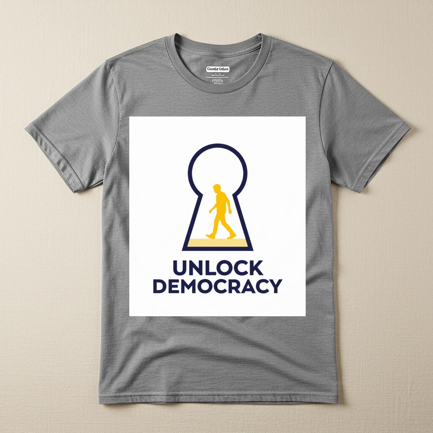 Unlock Democracy Garment-Dyed T-Shirt | Political Activist Tee | Freedom Key Civic Engagement Apparel | Human Rights Statement Shirt