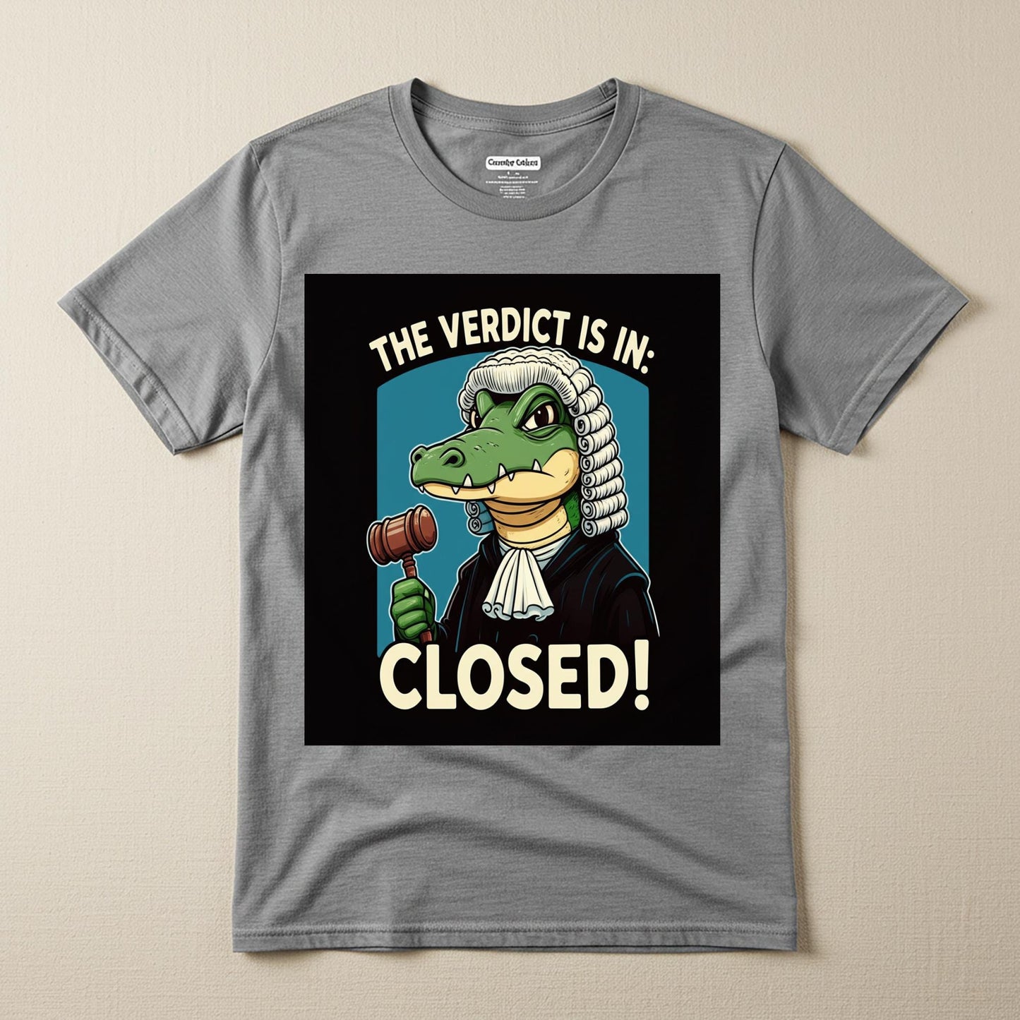 Gavel Gator Judge Alligator T-Shirt | Legal Humor Tee | Court Closed Verdict Is In Funny Lawyer Gift Law Student Witty Legal Design