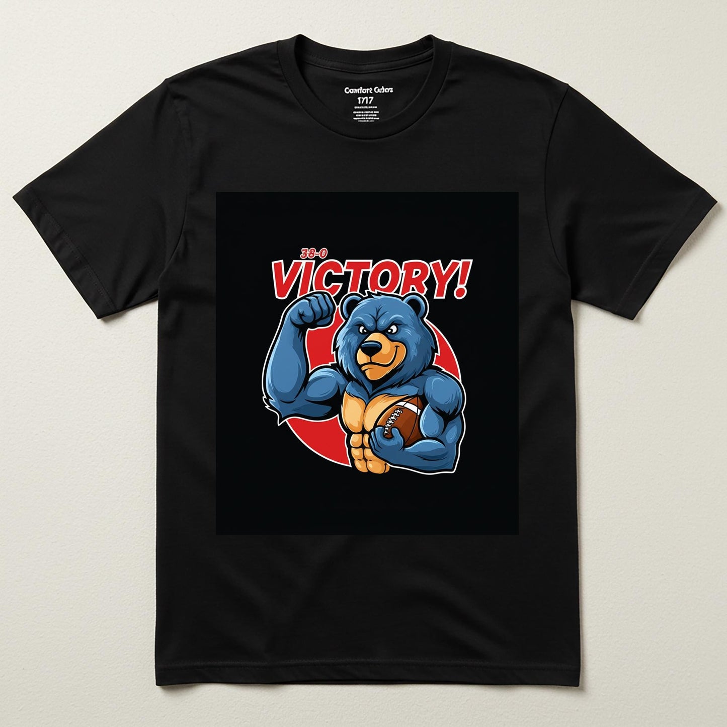 Football Bear Victory T-shirt | Game Day Apparel | Unisex Garment-Dyed Tee | Sports Fan Gift | Winning Team Spirit Wear | Champion Bear Art