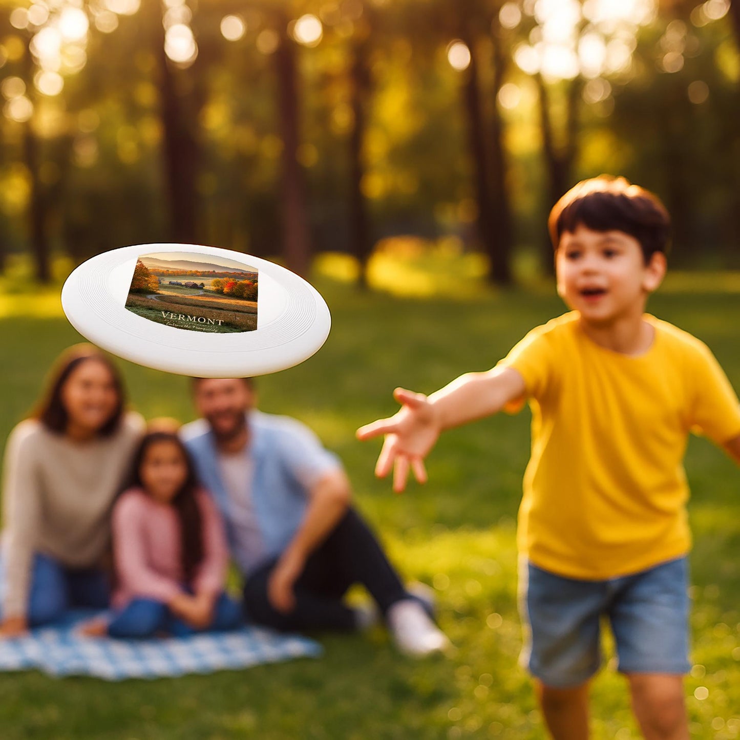Wham-O Vermont Autumn Landscape Frisbee | Fall Foliage Scenic Flying Disc | Tranquil Rural Farmhouse Nature Gift | New England Souvenir