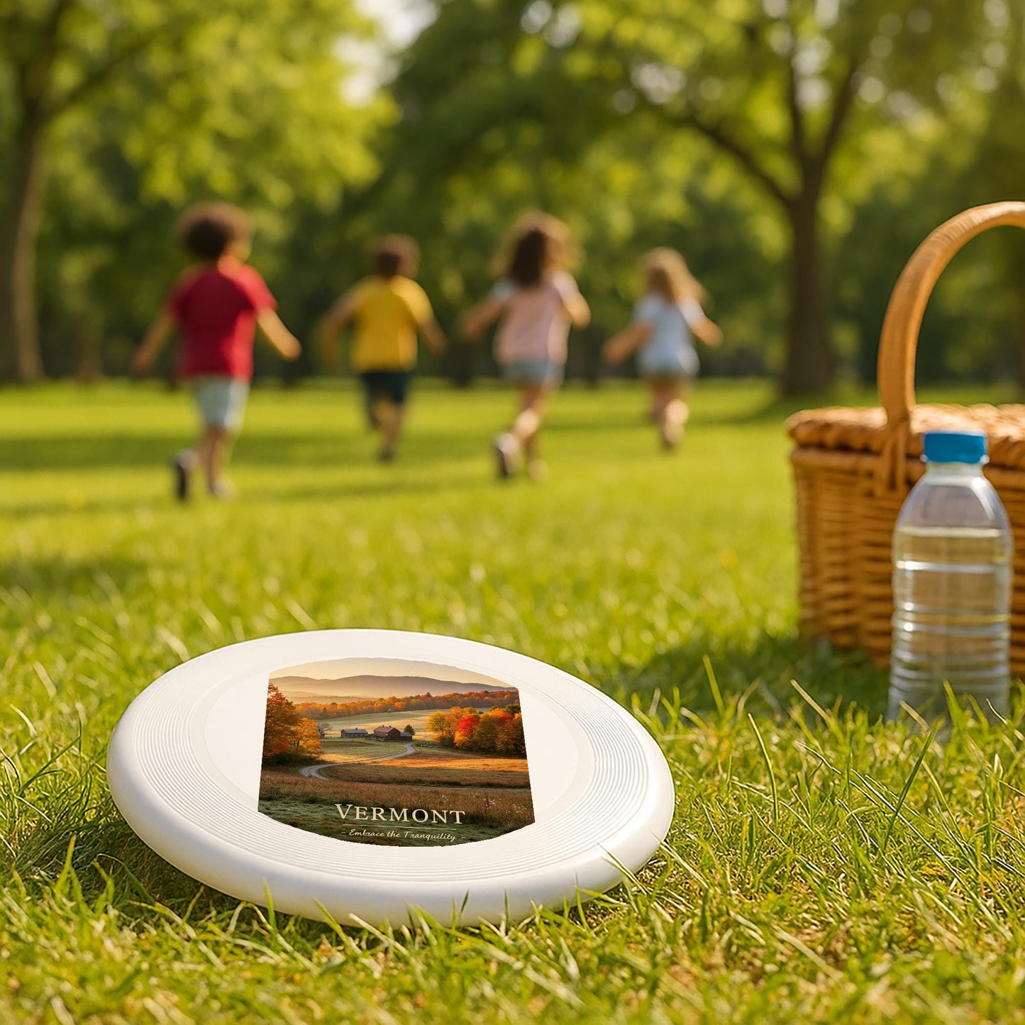 Wham-O Vermont Autumn Landscape Frisbee | Fall Foliage Scenic Flying Disc | Tranquil Rural Farmhouse Nature Gift | New England Souvenir