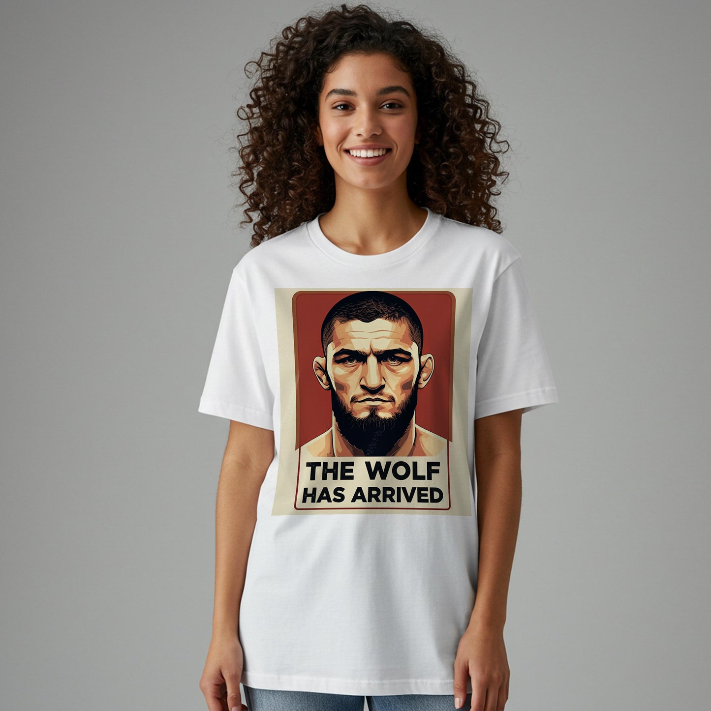 Unisex Garment-Dyed T-shirt | The Wolf Has Arrived MMA Fan Apparel | Bold Fighter Graphic Tee | Vintage Propaganda Style Statement Shirt