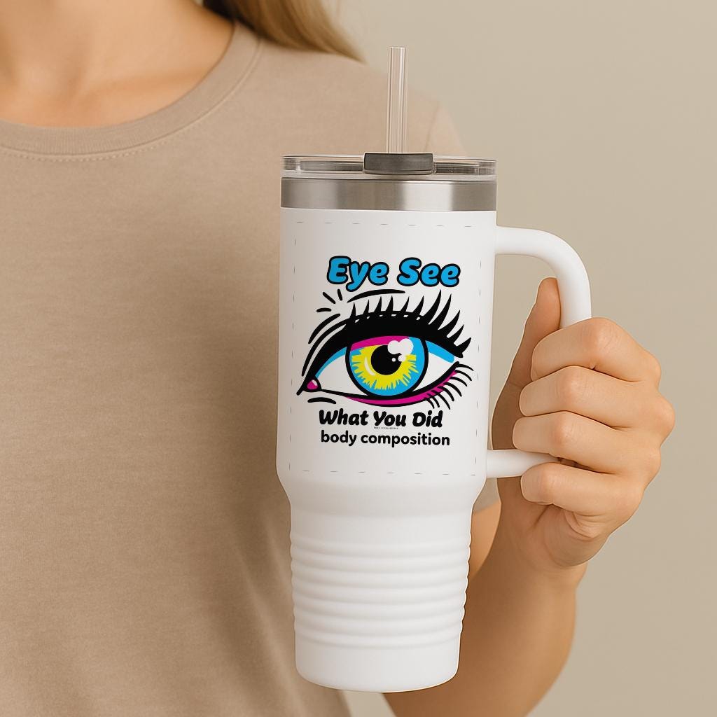 Eye See What You Did Pop Art Travel Mug 40oz | Humorous Insulated Tumbler | Cheeky Graphic Eye Design | Bold Statement Drinkware Gift