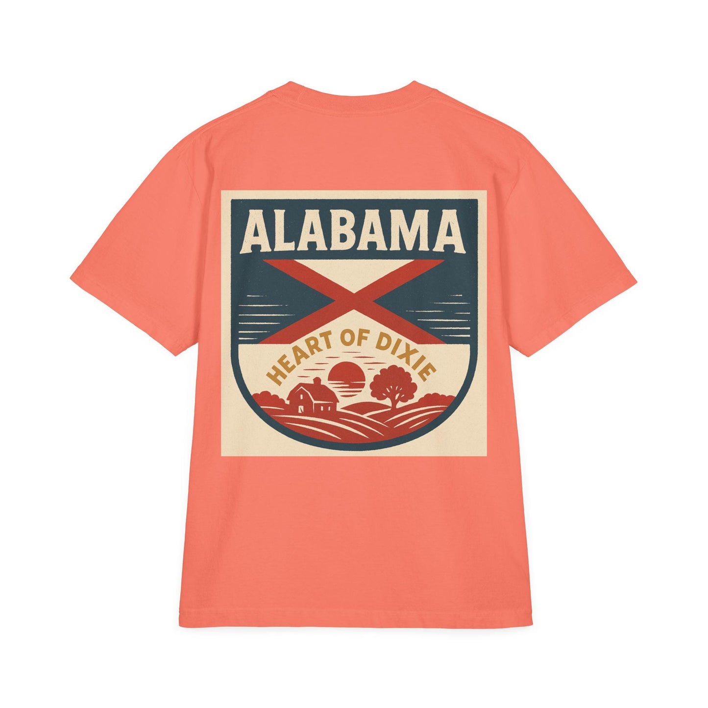 Heart of Dixie Unisex Vintage Drop-Shoulder T-Shirt - Back Print Only - 100% USA Cotton