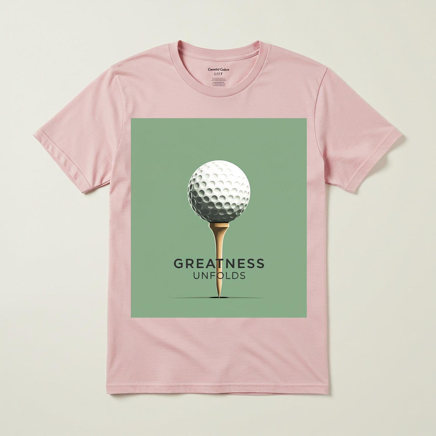 Unisex Garment-Dyed Golf T-Shirt with Motivational Greatness Unfolds Design | Minimalist Golf Ball Tee for Enthusiasts & Golfer Gifts
