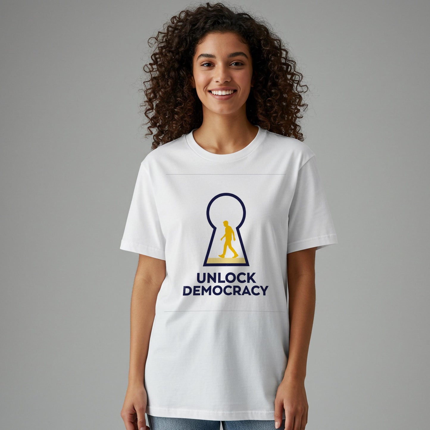 Unlock Democracy Garment-Dyed T-Shirt | Political Activist Tee | Freedom Key Civic Engagement Apparel | Human Rights Statement Shirt