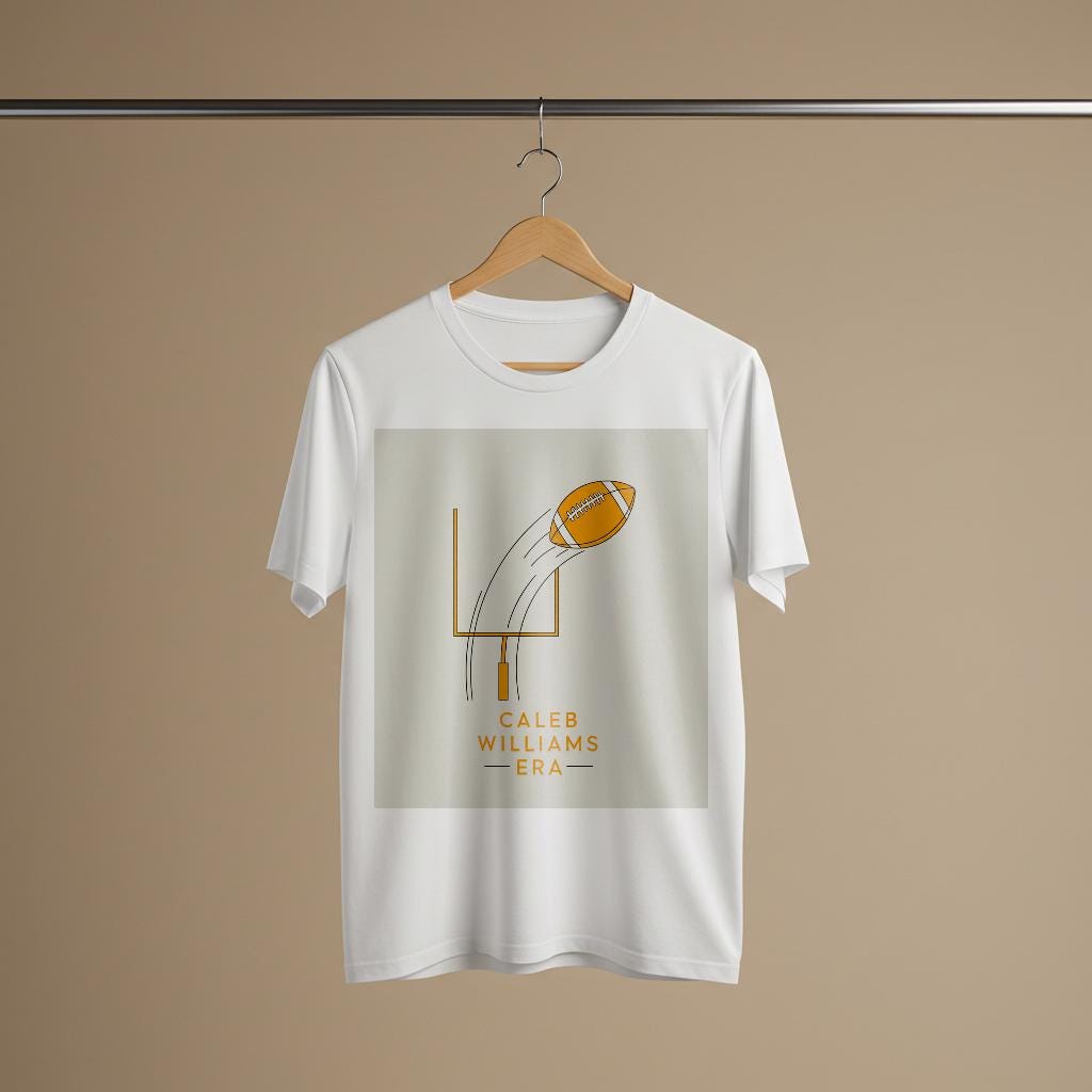 Caleb Williams Era T-shirt | Football Fan Apparel | Minimalist Sports Tee | Game Day Shirt | Unisex Garment-Dyed Comfort Wear for Fans