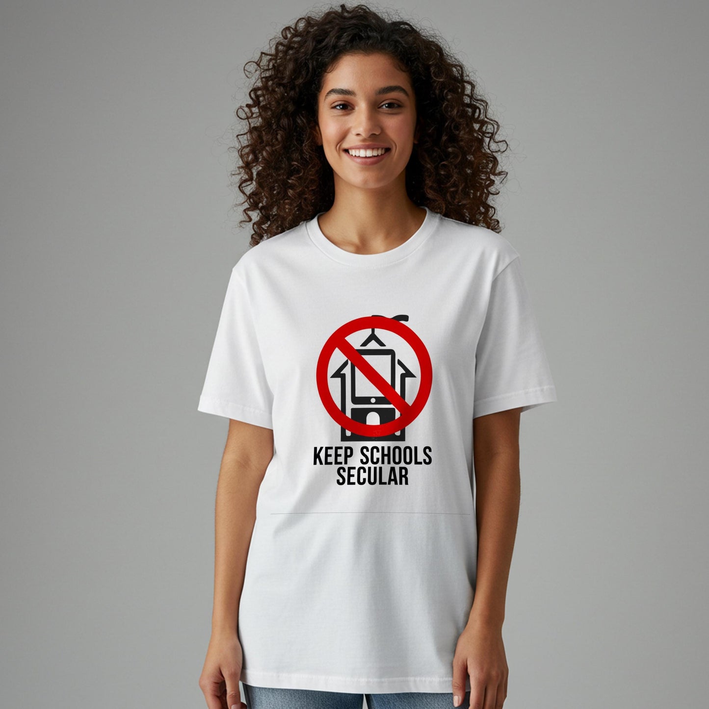Keep Schools Secular Unisex Garment-Dyed T-shirt | Separation of Church and State Activist Protest Wear | Secular Education Advocate Tee