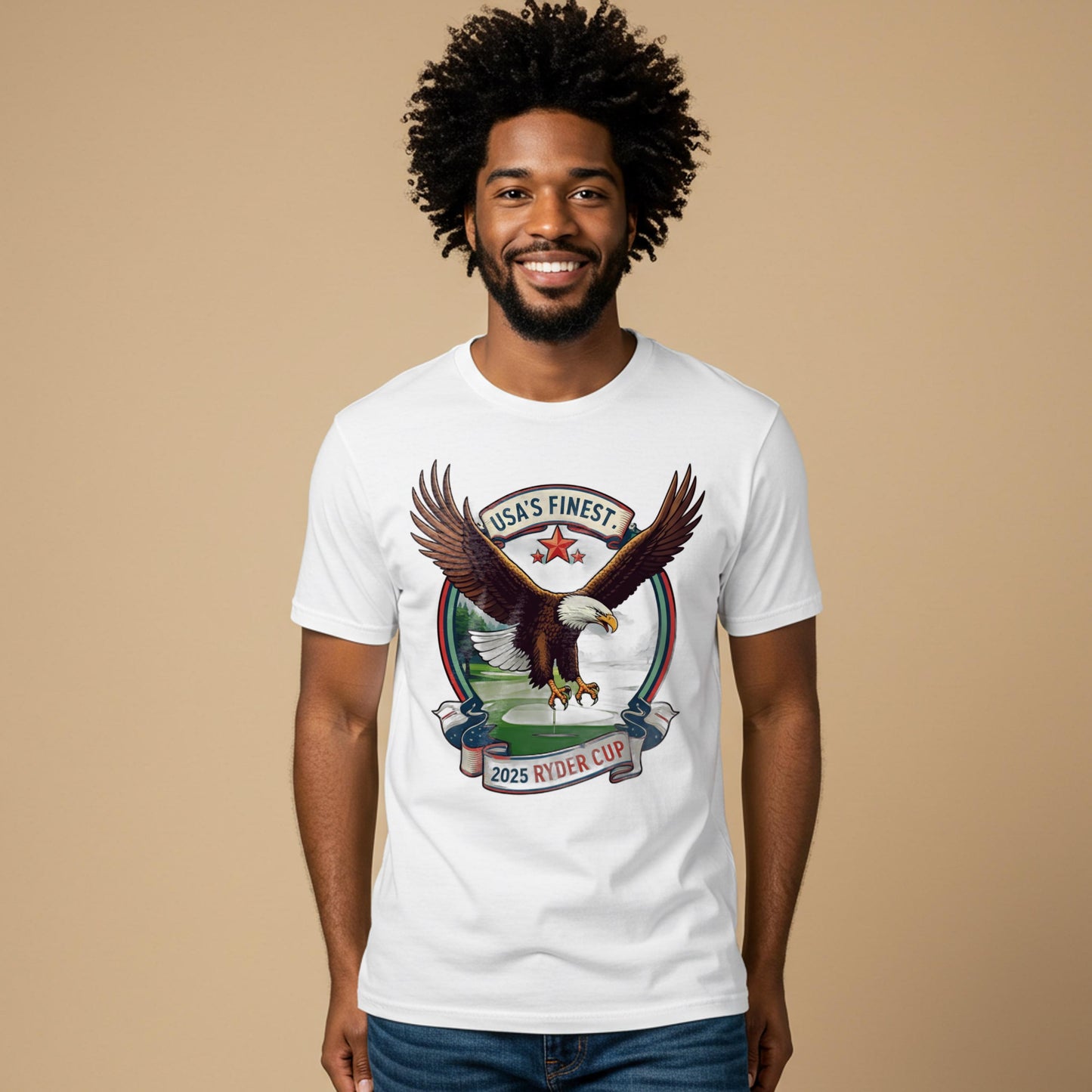 USA's Finest Ryder Cup 2025 Unisex Garment-Dyed T-shirt | Patriotic Bald Eagle Golf Fan Apparel | Commemorative Tee Gift for Golfers & Fans