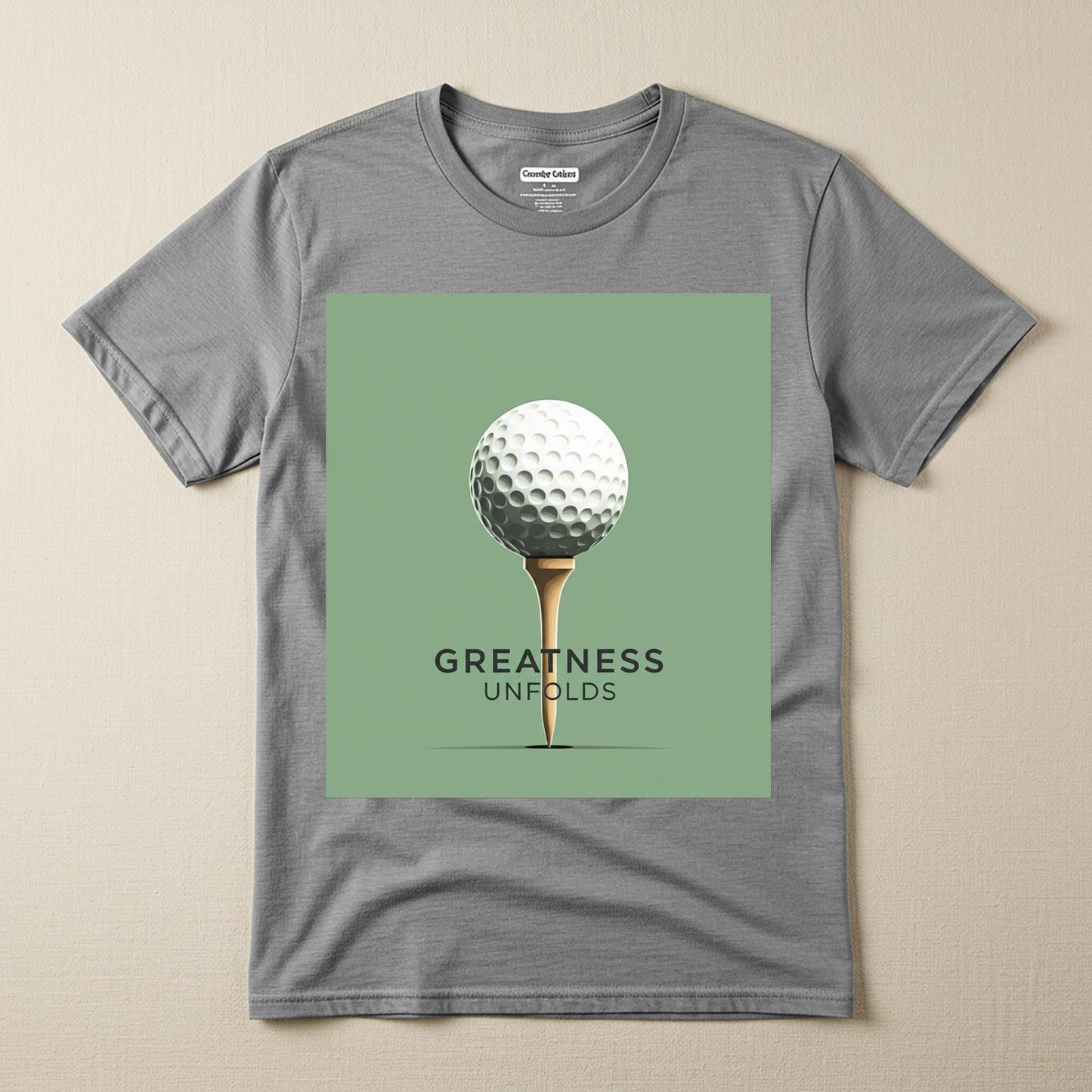 Unisex Garment-Dyed Golf T-Shirt with Motivational Greatness Unfolds Design | Minimalist Golf Ball Tee for Enthusiasts & Golfer Gifts