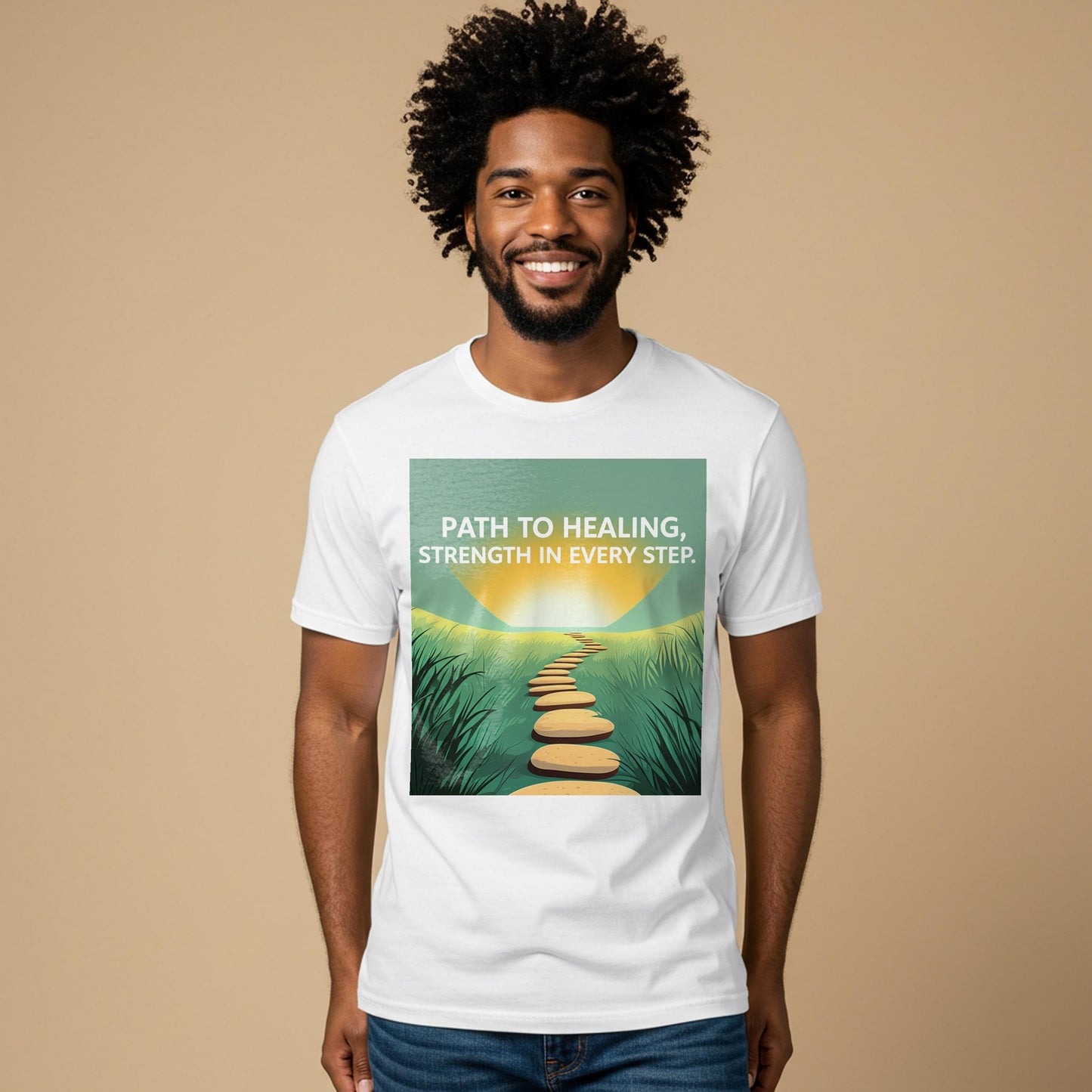 Healing Journey Unisex T-shirt | Strength In Every Step Motivational Garment-Dyed Tee | Inspirational Recovery & Personal Growth Gift