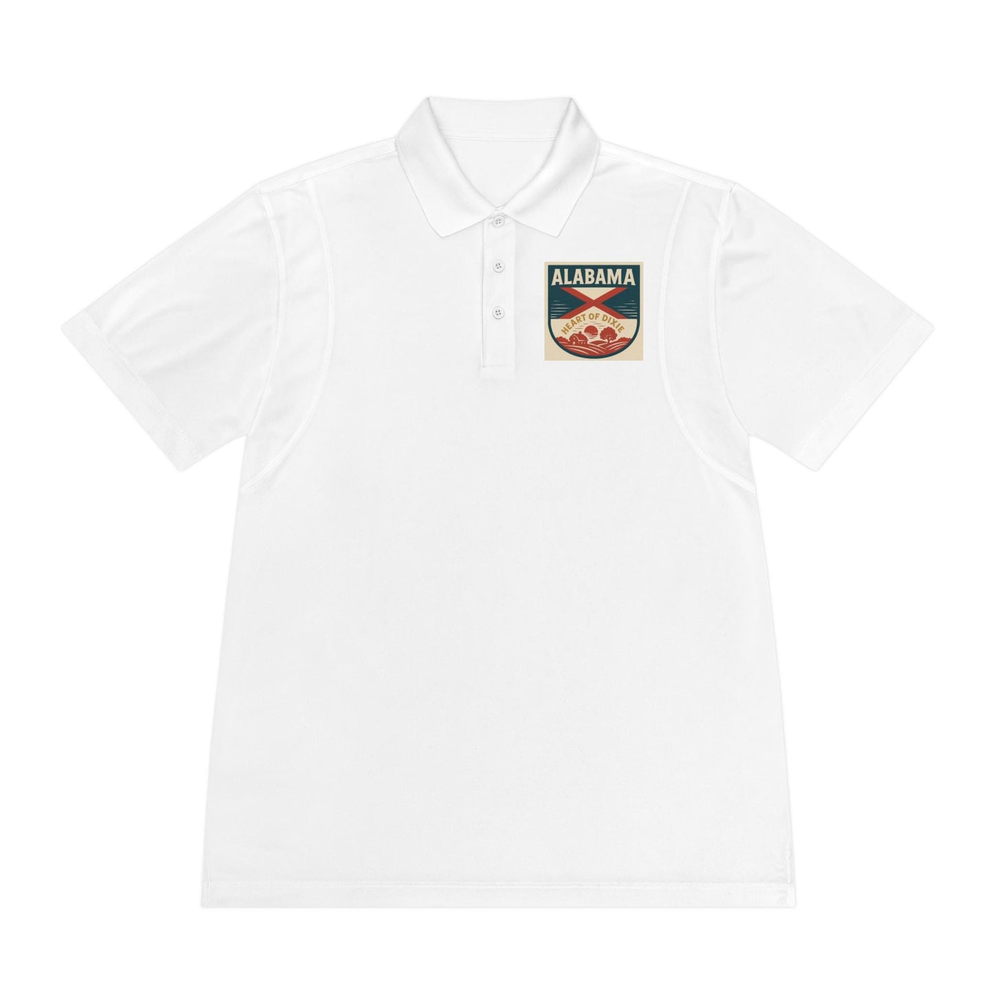 Alabama "Heart of Dixie" Sport Polo Shirt - Moisture-Wicking Lightweight Men's Golf Shirt - Athletic Fit, Classic Southern Style