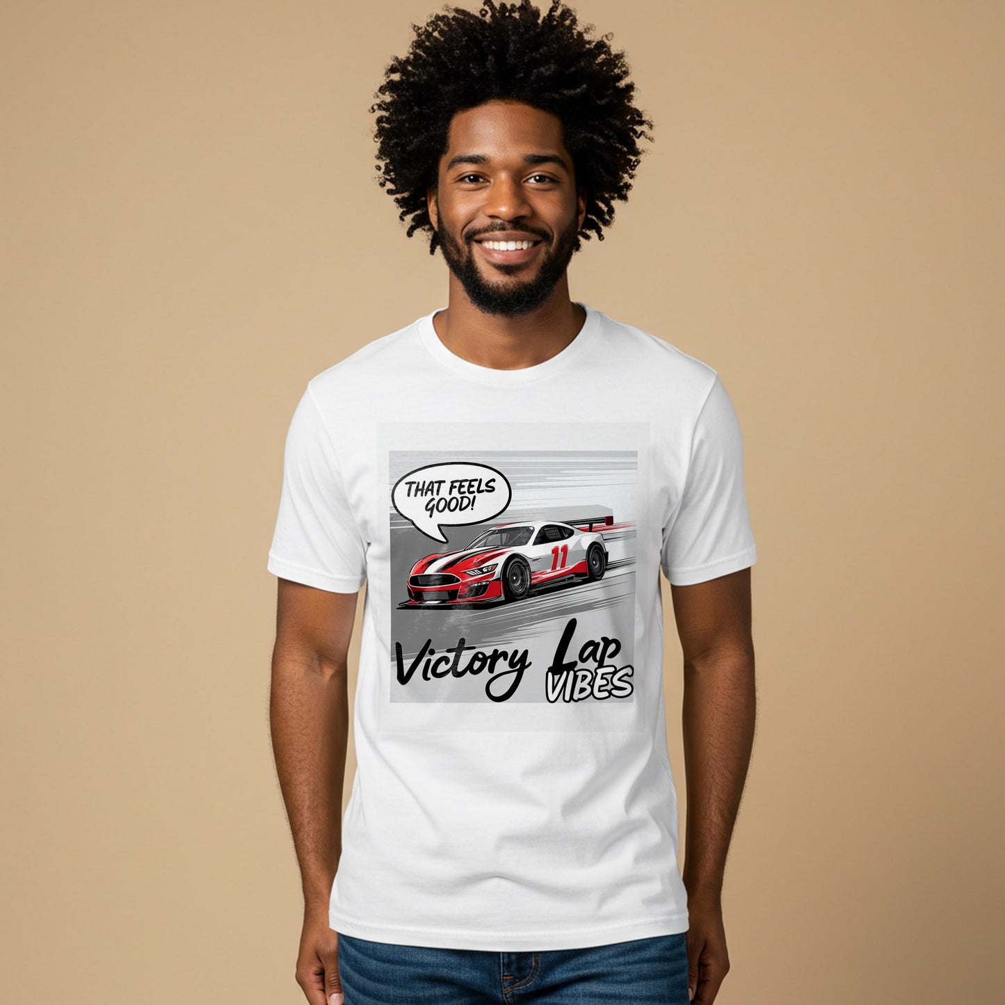 Unisex Garment-Dyed Race Car T-Shirt | Victory Lap Vibes Sports Car Graphic Tee | Motorsports Fan Apparel | Adrenaline Speed Enthusiast Gift