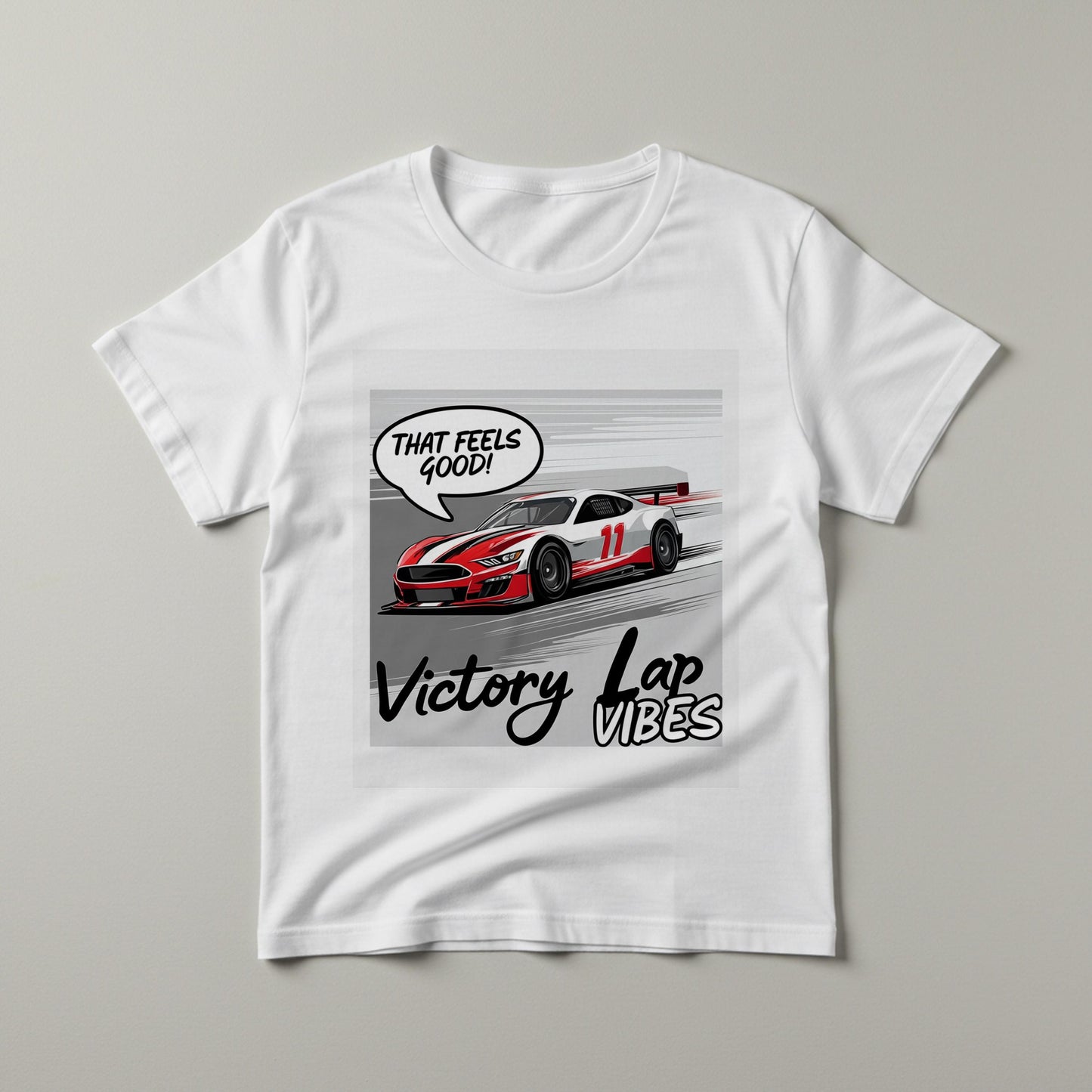 Unisex Garment-Dyed Race Car T-Shirt | Victory Lap Vibes Sports Car Graphic Tee | Motorsports Fan Apparel | Adrenaline Speed Enthusiast Gift