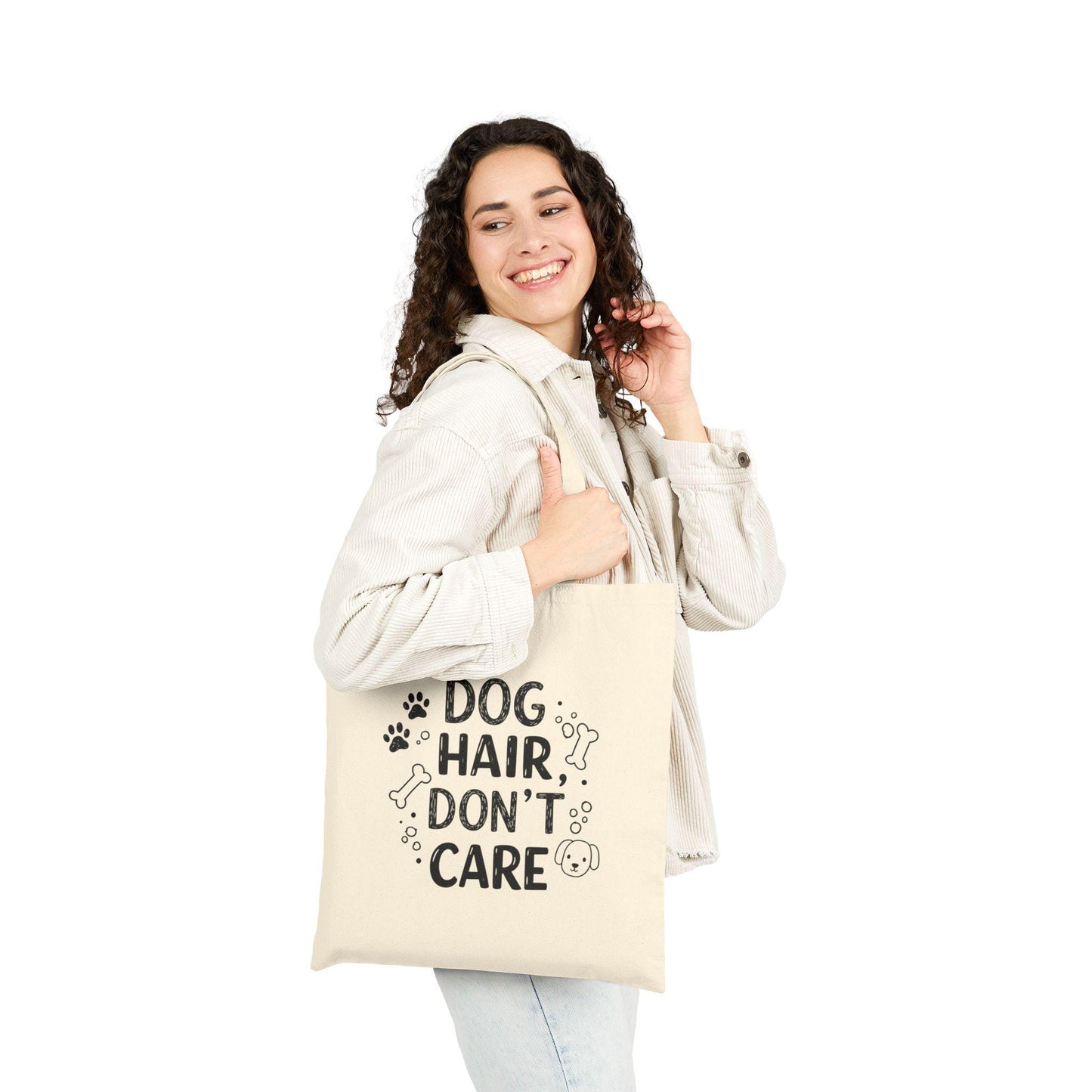 Dog Hair Don't Care Tote Bag - Funny Pet Lover Canvas Bag for Everyday Use