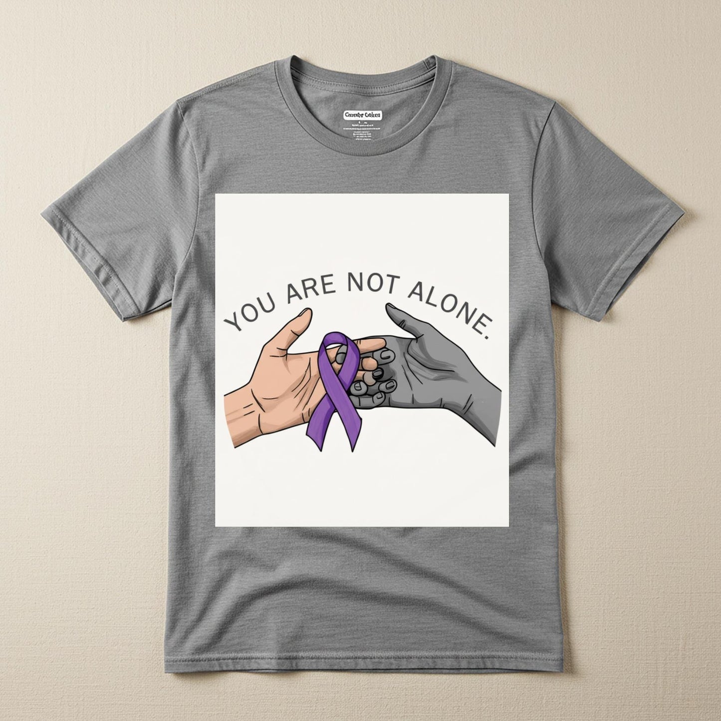 Unisex Garment-Dyed T-shirt | Purple Ribbon Awareness Tee | Mental Health Support | Chronic Illness Solidarity | You Are Not Alone Gift