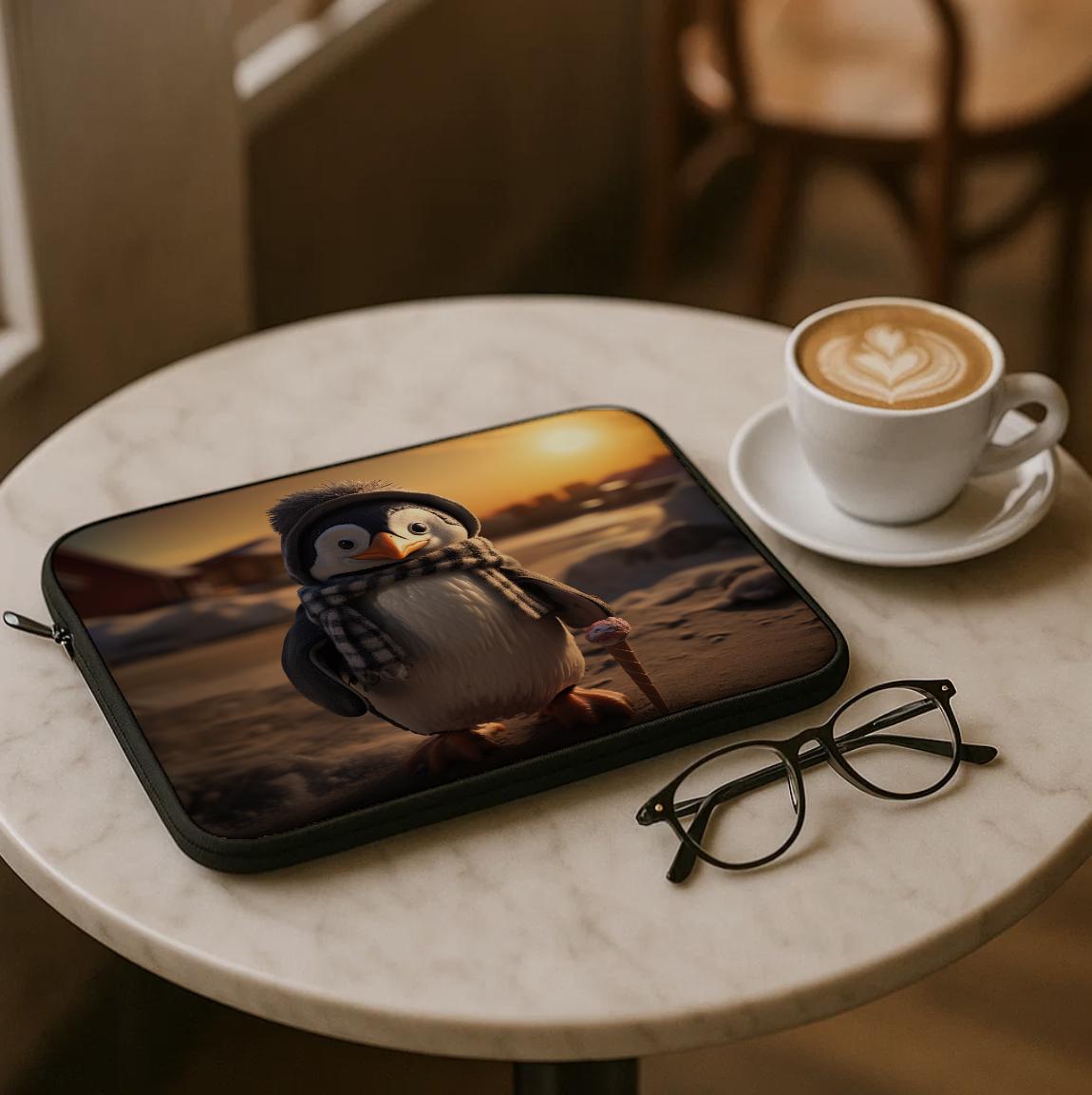 Charming Penguin Laptop Sleeve with Cozy Winter Design | Adorable Animal Tech Protection | Unique Gift for Students & Professionals