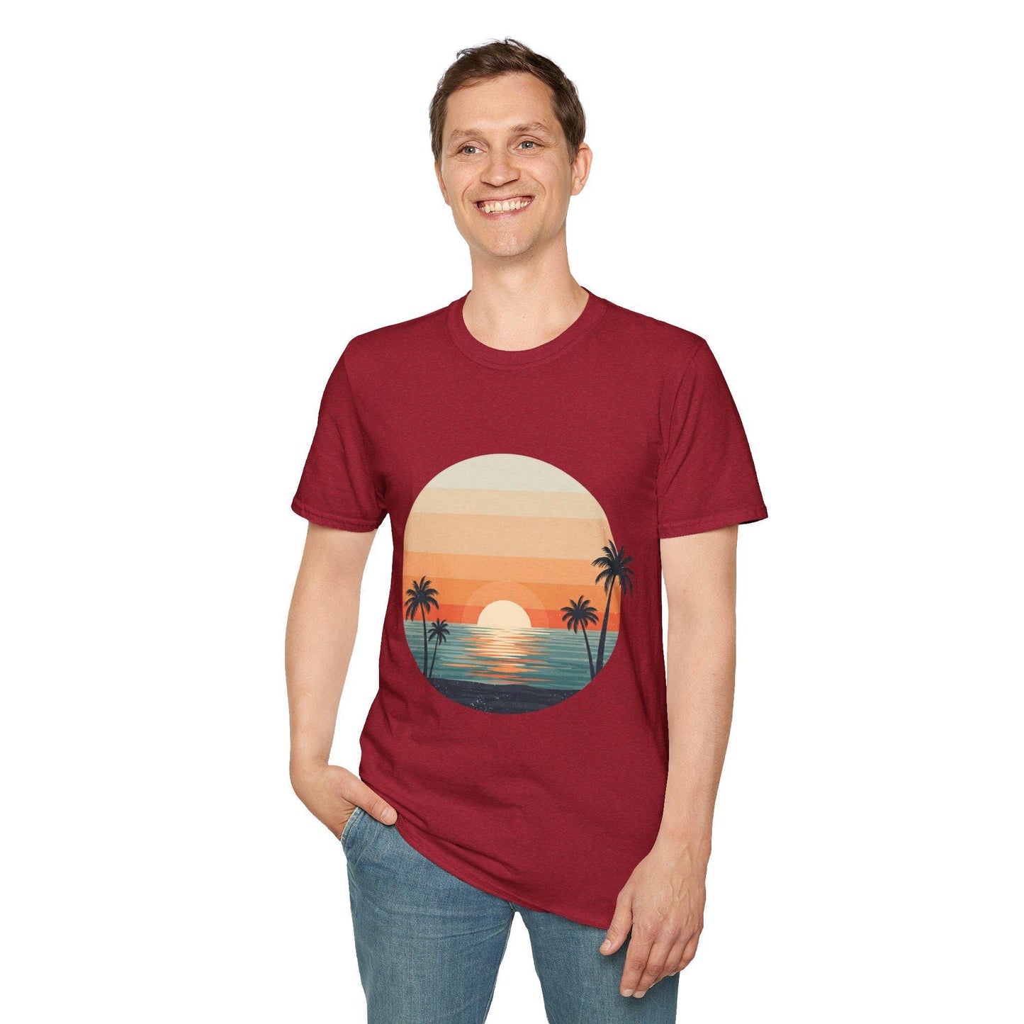 Vintage Ocean Sunset T-Shirt - Retro Beach Vibes Tee for Surfers & Summer Lovers