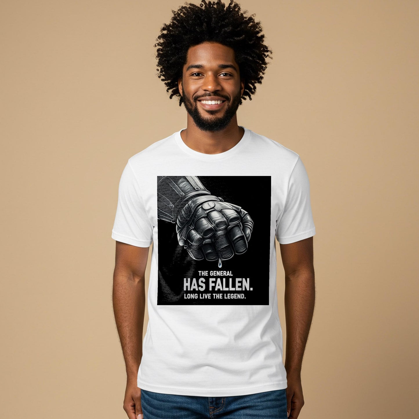 Fallen General Armored Gauntlet Unisex Garment-Dyed T-Shirt | Long Live The Legend Hero's Legacy Tribute Tee | Epic Fantasy Sci-Fi Gaming
