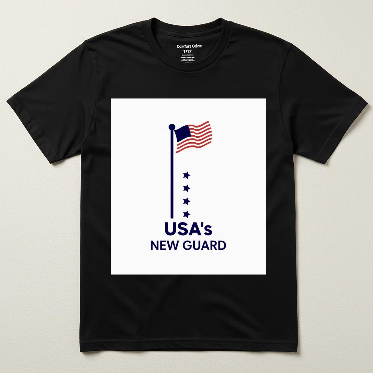 Unisex Garment-Dyed Patriotic Tee | USA's New Guard American Flag Shirt | Minimalist Pride Apparel | 4th of July Veterans Day Gift