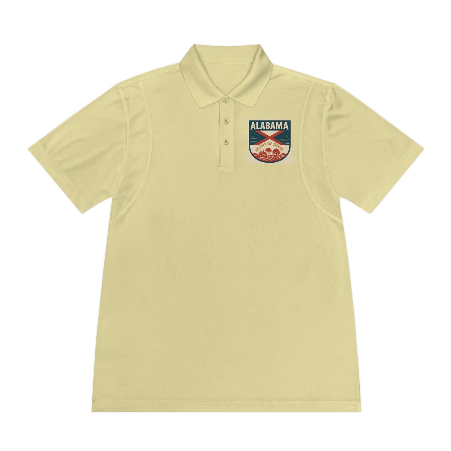 Alabama "Heart of Dixie" Sport Polo Shirt - Moisture-Wicking Lightweight Men's Golf Shirt - Athletic Fit, Classic Southern Style