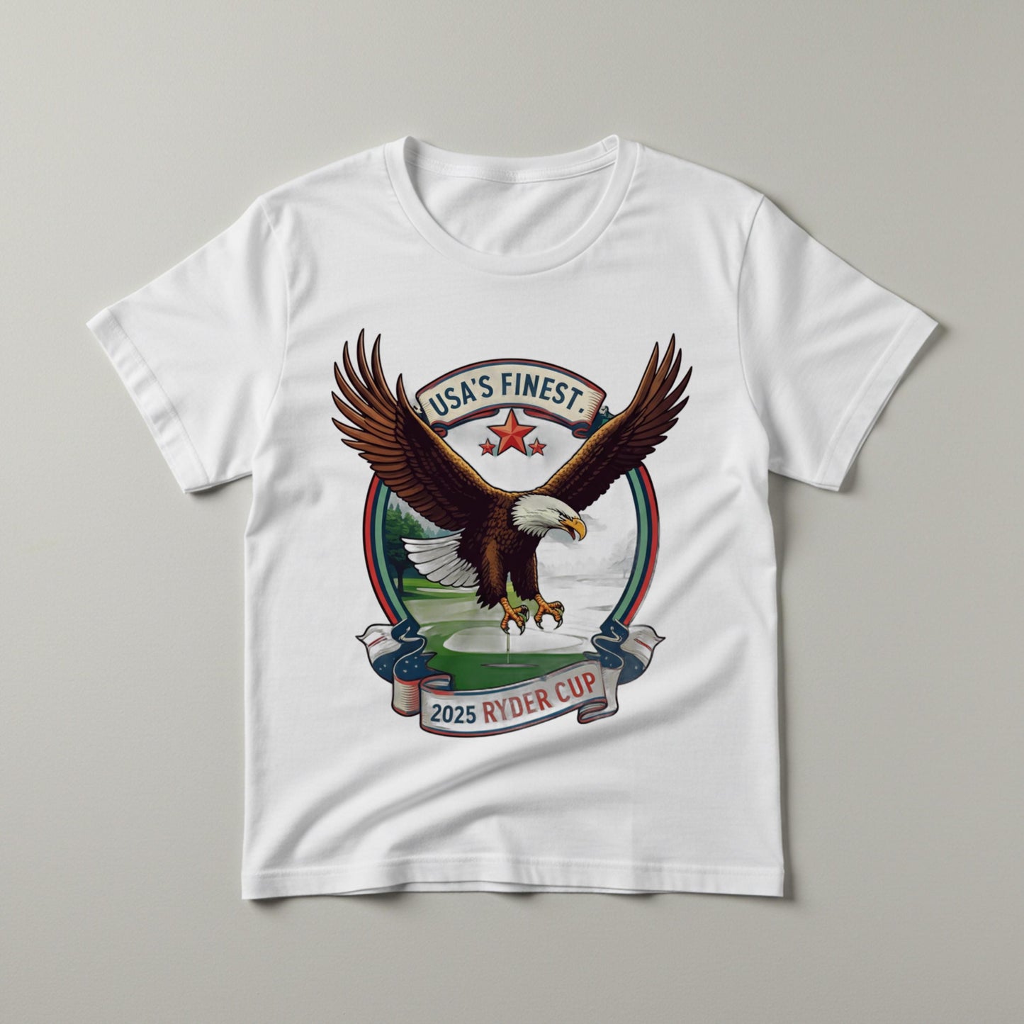 USA's Finest Ryder Cup 2025 Unisex Garment-Dyed T-shirt | Patriotic Bald Eagle Golf Fan Apparel | Commemorative Tee Gift for Golfers & Fans