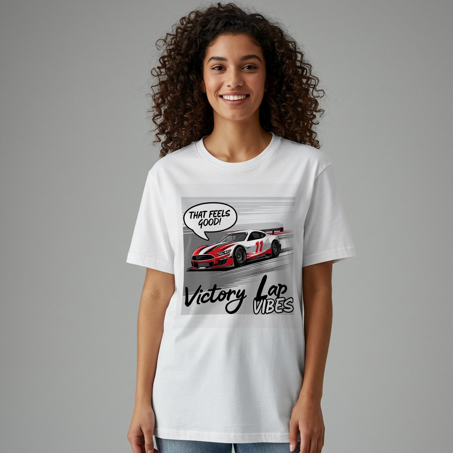 Unisex Garment-Dyed Race Car T-Shirt | Victory Lap Vibes Sports Car Graphic Tee | Motorsports Fan Apparel | Adrenaline Speed Enthusiast Gift