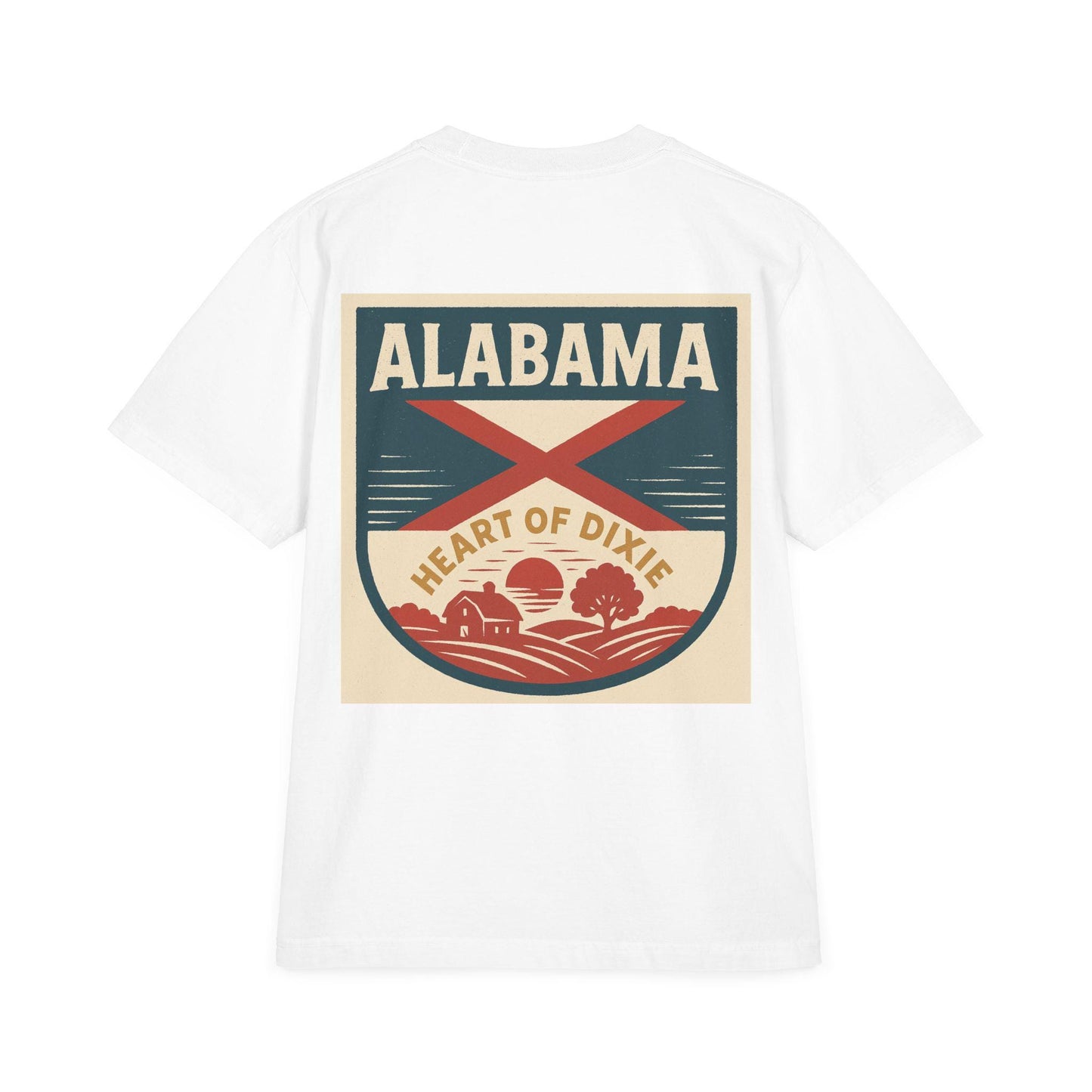 Heart of Dixie Unisex Vintage Drop-Shoulder T-Shirt - Back Print Only - 100% USA Cotton