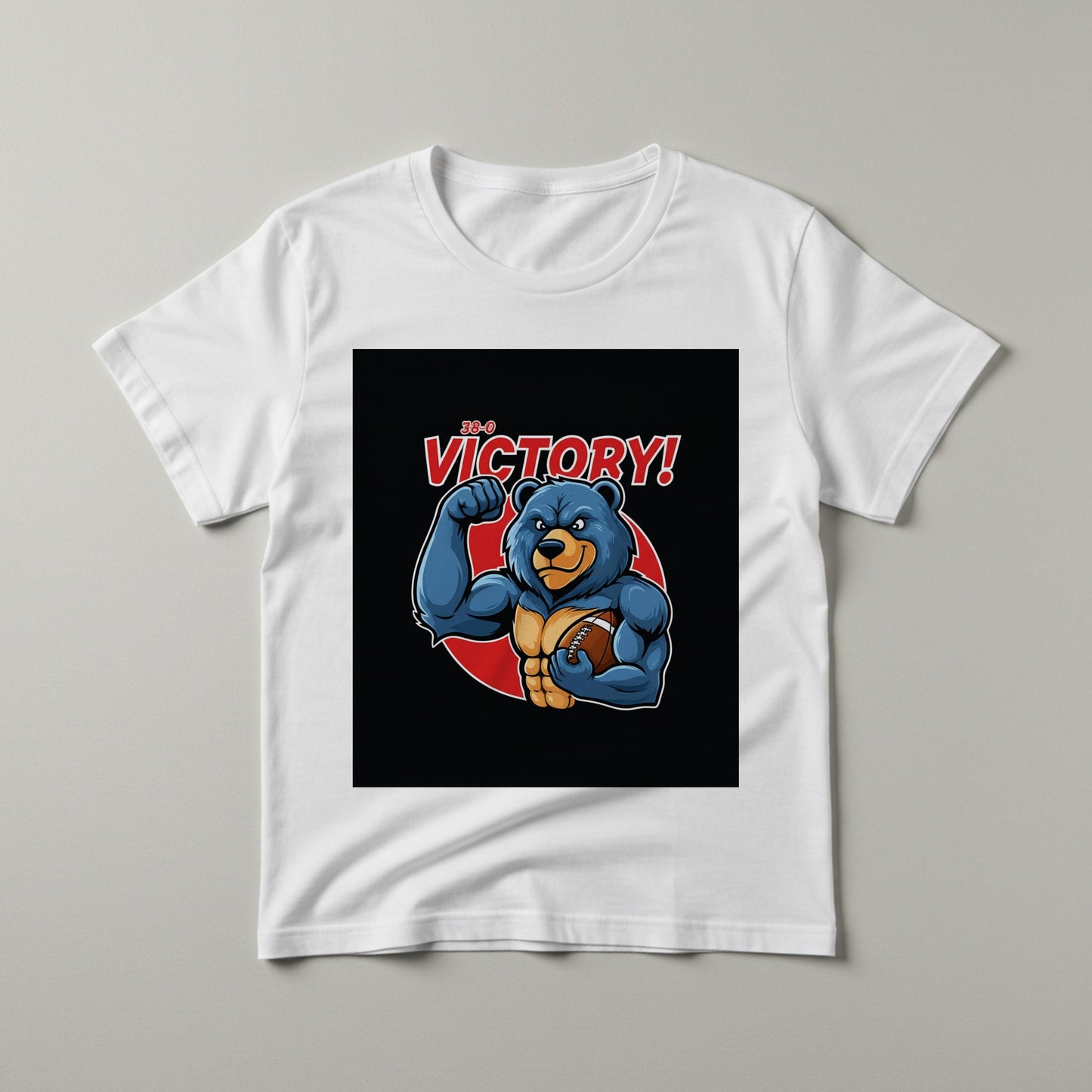Football Bear Victory T-shirt | Game Day Apparel | Unisex Garment-Dyed Tee | Sports Fan Gift | Winning Team Spirit Wear | Champion Bear Art