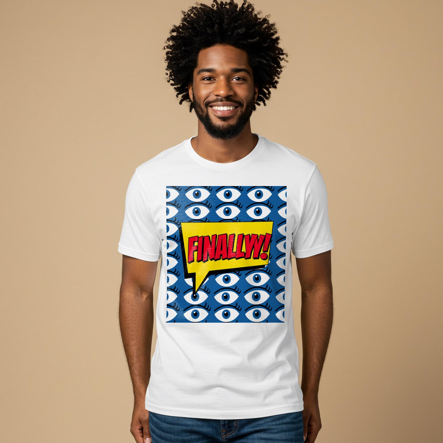 Finally Pop Art T-Shirt | Comic Book Style Graphic Tee | Statement Unisex Garment-Dyed Shirt | Funny Relief Celebration Apparel Gift