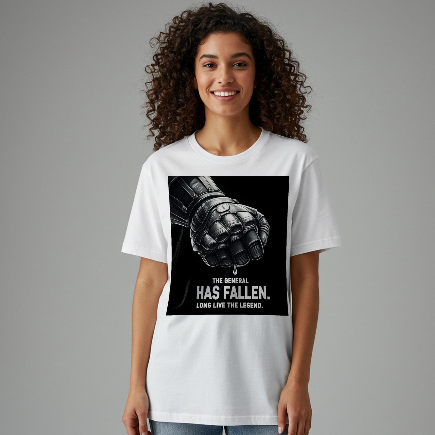 Fallen General Armored Gauntlet Unisex Garment-Dyed T-Shirt | Long Live The Legend Hero's Legacy Tribute Tee | Epic Fantasy Sci-Fi Gaming