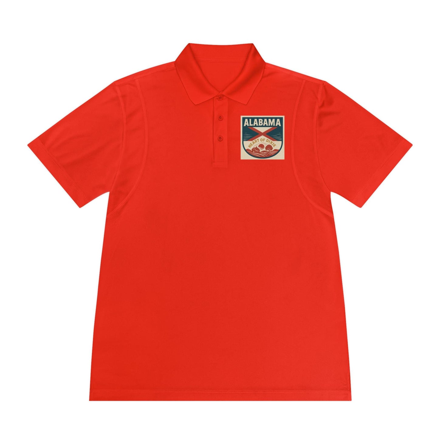 Alabama "Heart of Dixie" Sport Polo Shirt - Moisture-Wicking Lightweight Men's Golf Shirt - Athletic Fit, Classic Southern Style