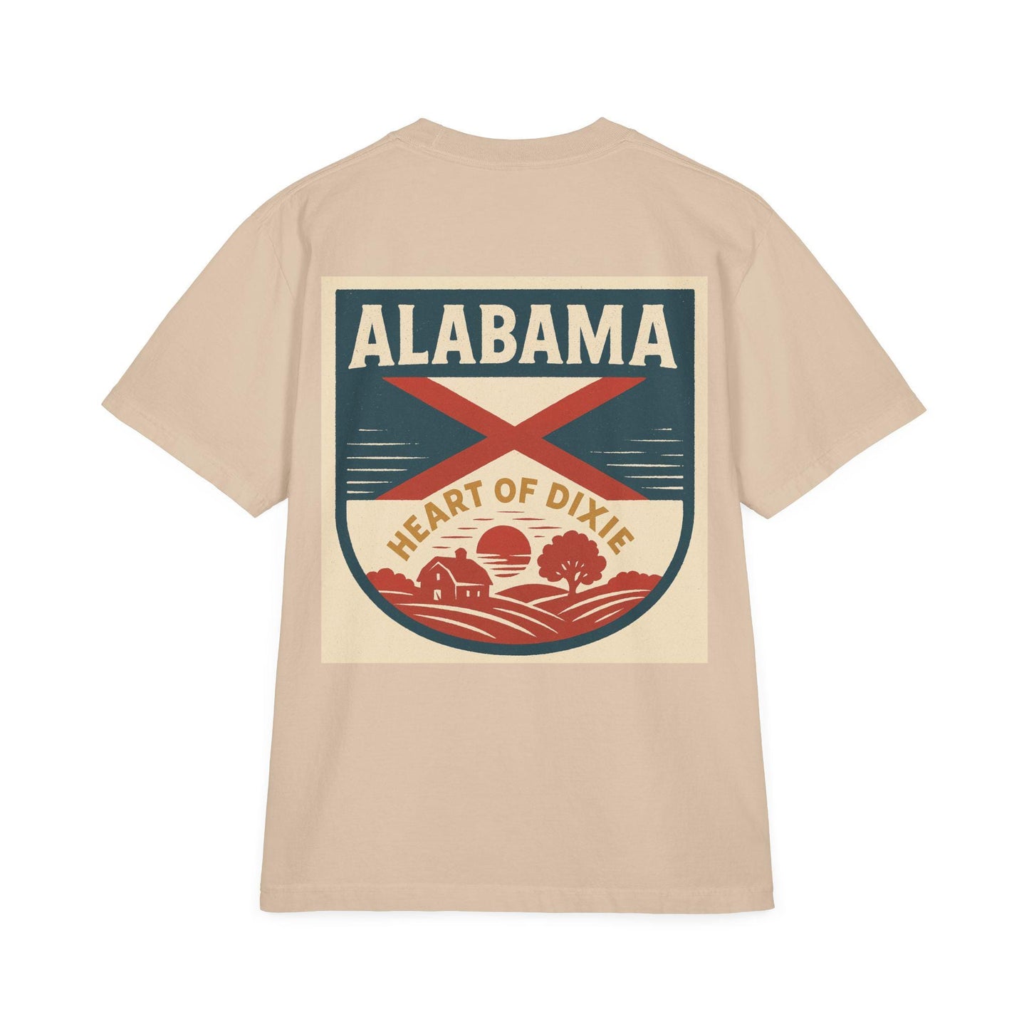 Heart of Dixie Unisex Vintage Drop-Shoulder T-Shirt - Back Print Only - 100% USA Cotton