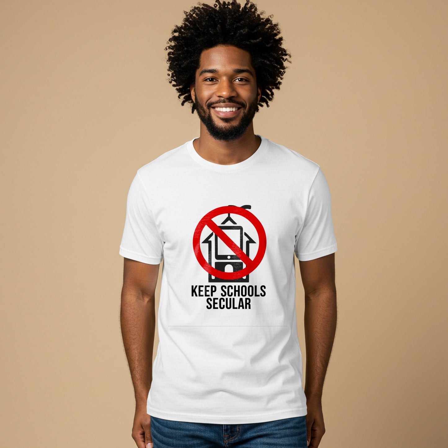 Keep Schools Secular Unisex Garment-Dyed T-shirt | Separation of Church and State Activist Protest Wear | Secular Education Advocate Tee