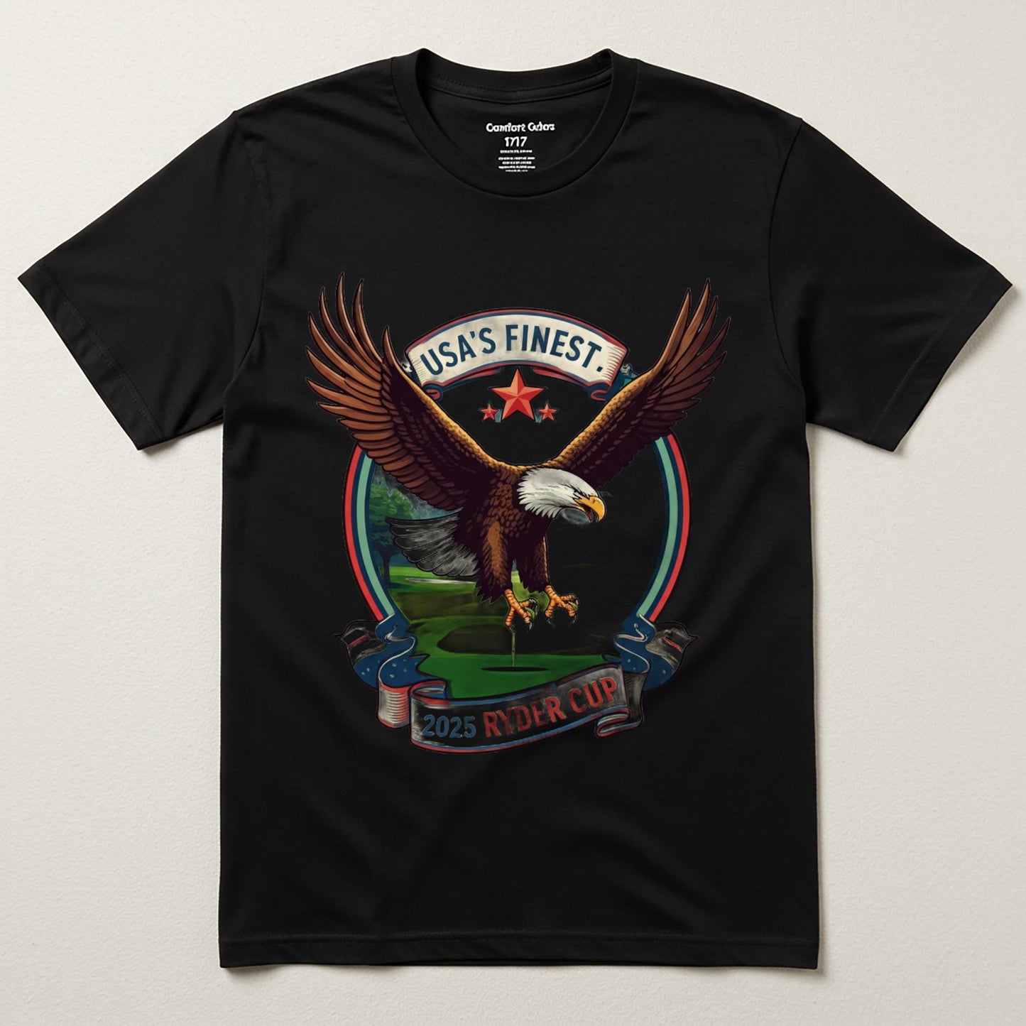 USA's Finest Ryder Cup 2025 Unisex Garment-Dyed T-shirt | Patriotic Bald Eagle Golf Fan Apparel | Commemorative Tee Gift for Golfers & Fans