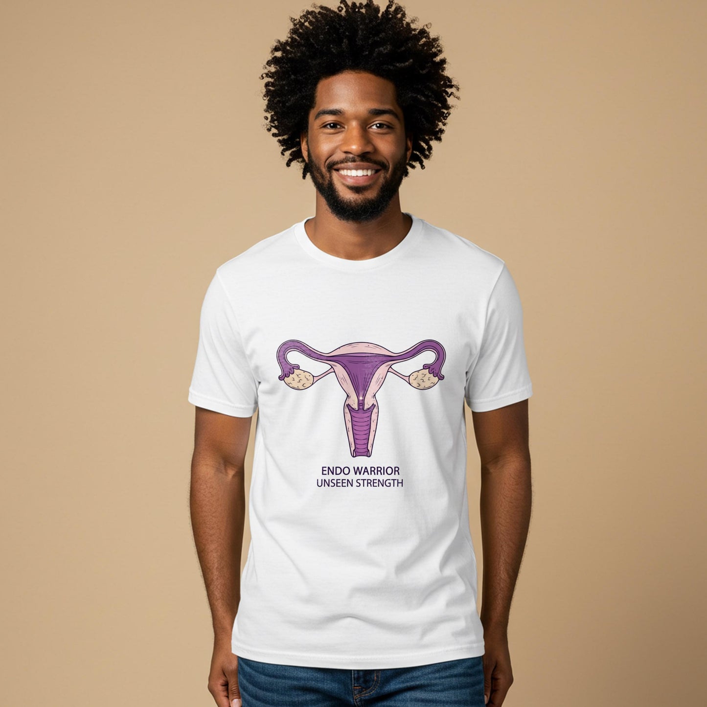 Endo Warrior Unseen Strength T-shirt | Endometriosis Awareness Apparel | Chronic Illness Support Tee | Uterus Art Design | Empowering Gift