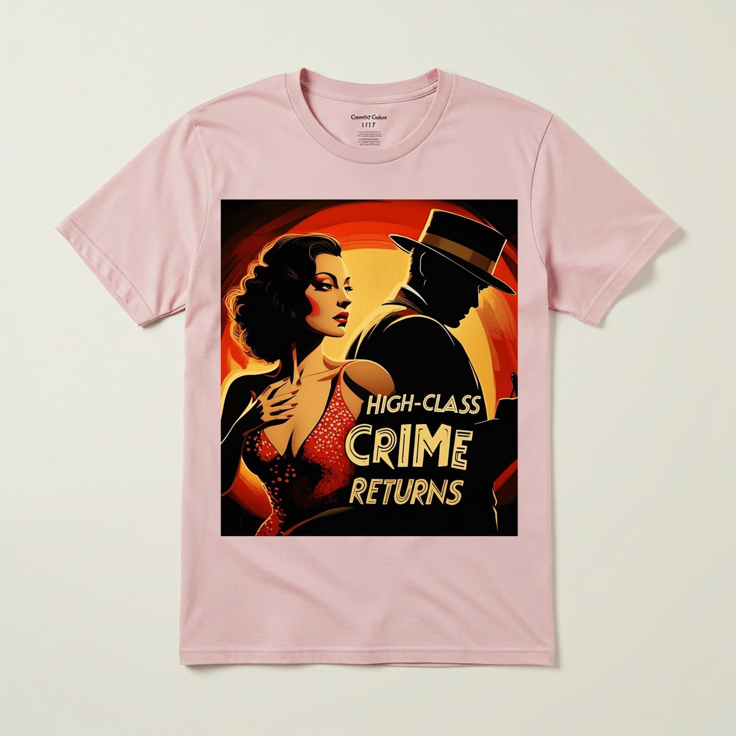 Unisex Garment-Dyed Film Noir T-shirt | Vintage Crime Pulp Fiction Art Tee | Mystery Lover Gift Retro Glamour Classic Hollywood Style