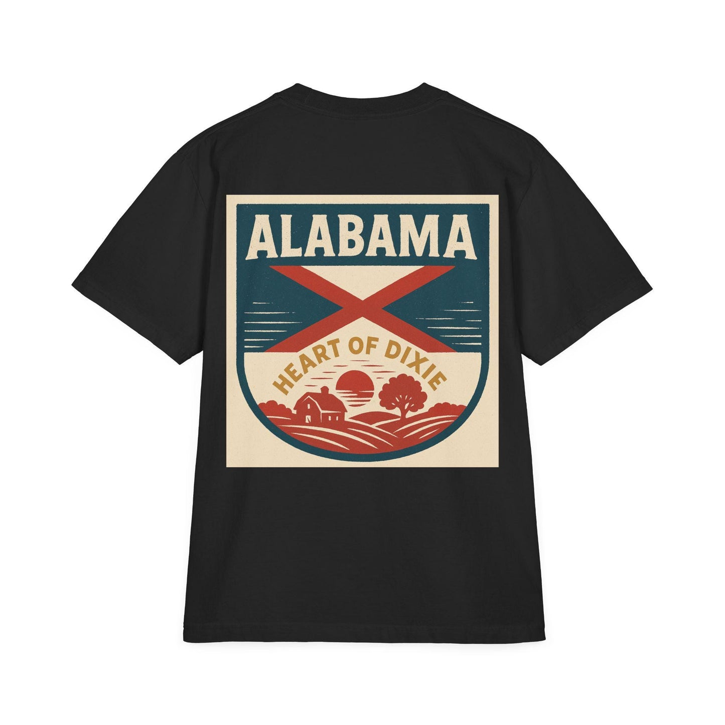 Heart of Dixie Unisex Vintage Drop-Shoulder T-Shirt - Back Print Only - 100% USA Cotton