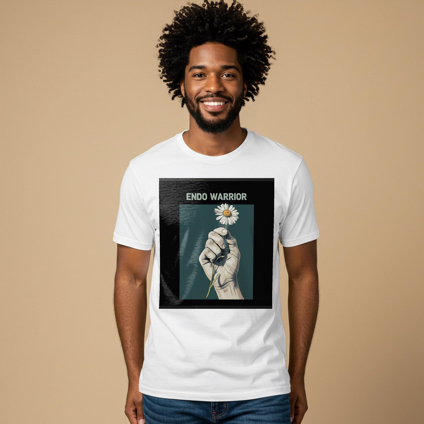 Endo Warrior T-shirt | Endometriosis Awareness Shirt | Chronic Illness Support Tee | Empowering Daisy Design | Unisex Garment-Dyed Gift
