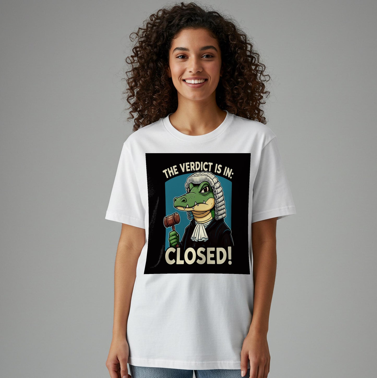 Gavel Gator Judge Alligator T-Shirt | Legal Humor Tee | Court Closed Verdict Is In Funny Lawyer Gift Law Student Witty Legal Design