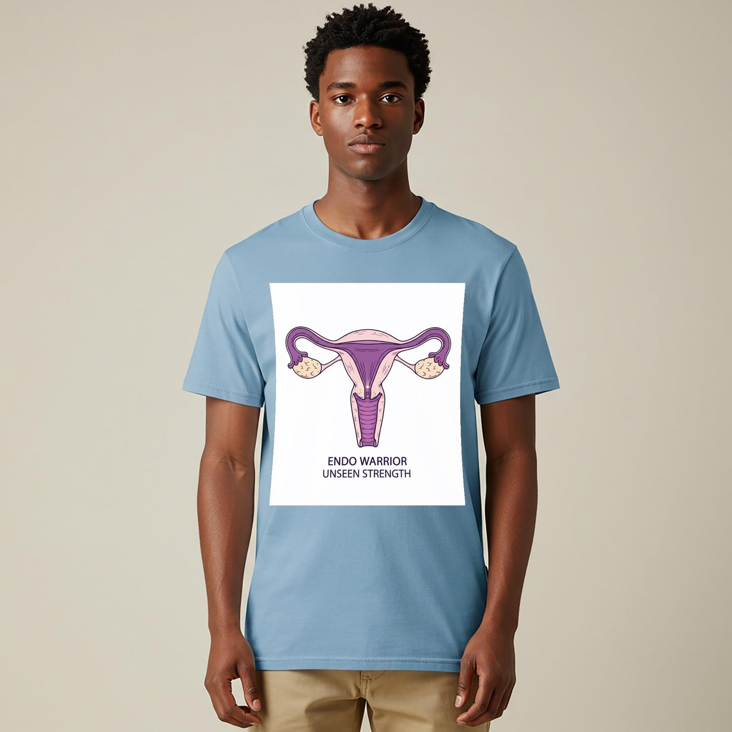 Endo Warrior Unseen Strength T-shirt | Endometriosis Awareness Apparel | Chronic Illness Support Tee | Uterus Art Design | Empowering Gift