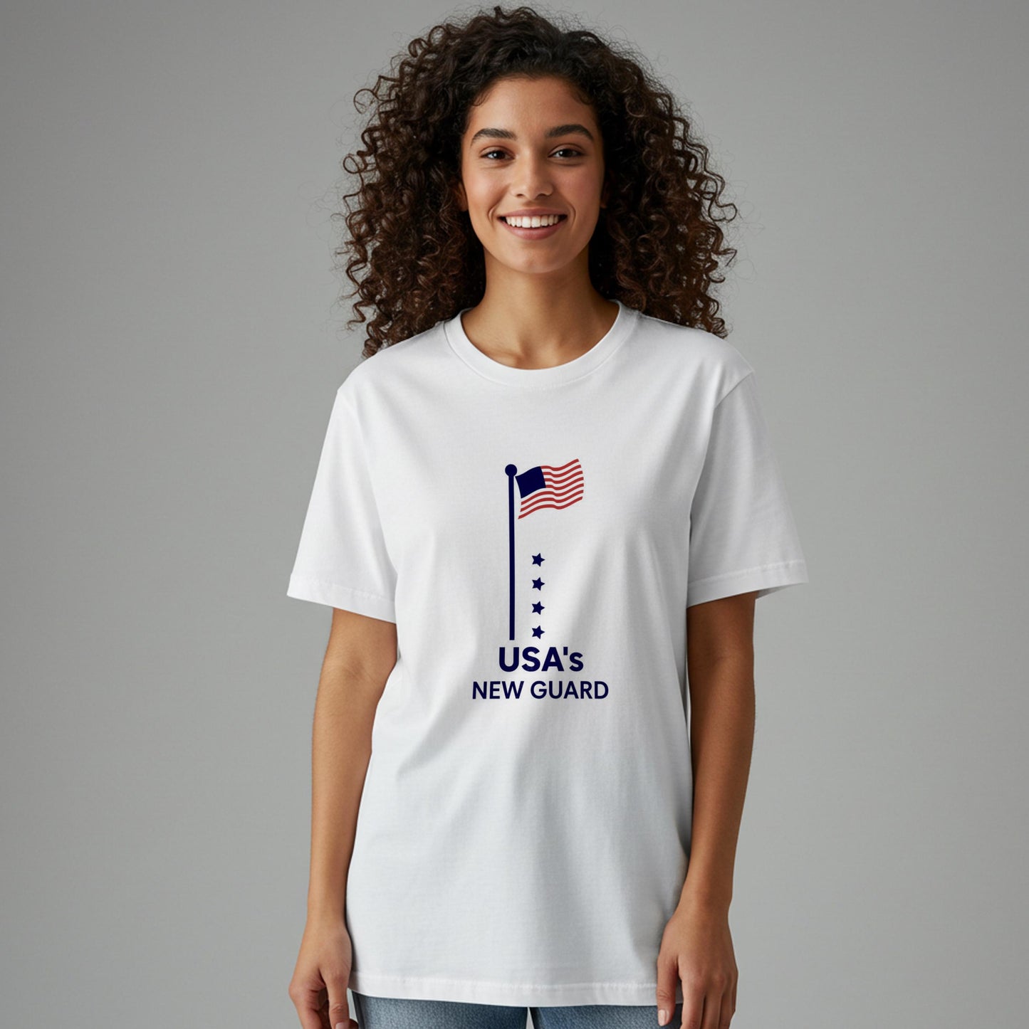 Unisex Garment-Dyed Patriotic Tee | USA's New Guard American Flag Shirt | Minimalist Pride Apparel | 4th of July Veterans Day Gift
