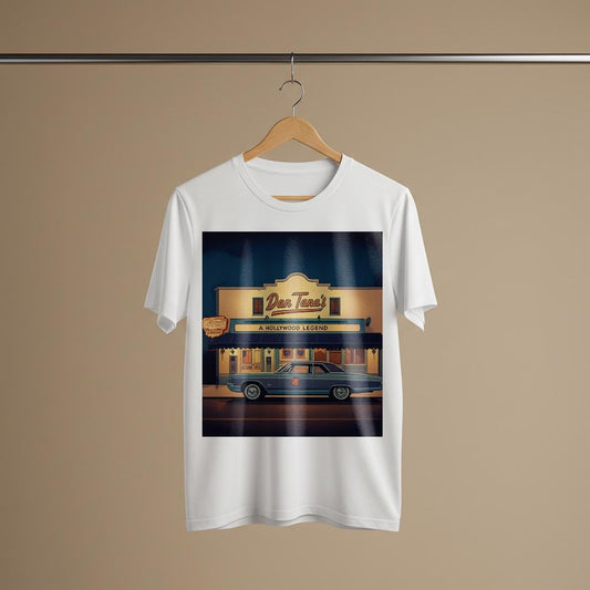 Unisex Garment-Dyed T-shirt, Hollywood Dream Vintage Classic Car Tee, Dan Tana's Restaurant Iconic LA Landmark Apparel, Retro Cool