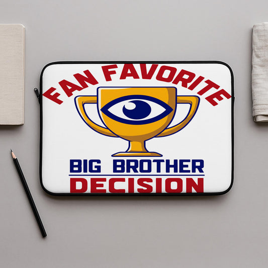 Big Brother Fan Favorite Laptop Sleeve | Reality TV Show Merchandise | Iconic Eye Logo Trophy Design | Pop Culture Tech Accessory Gift Idea
