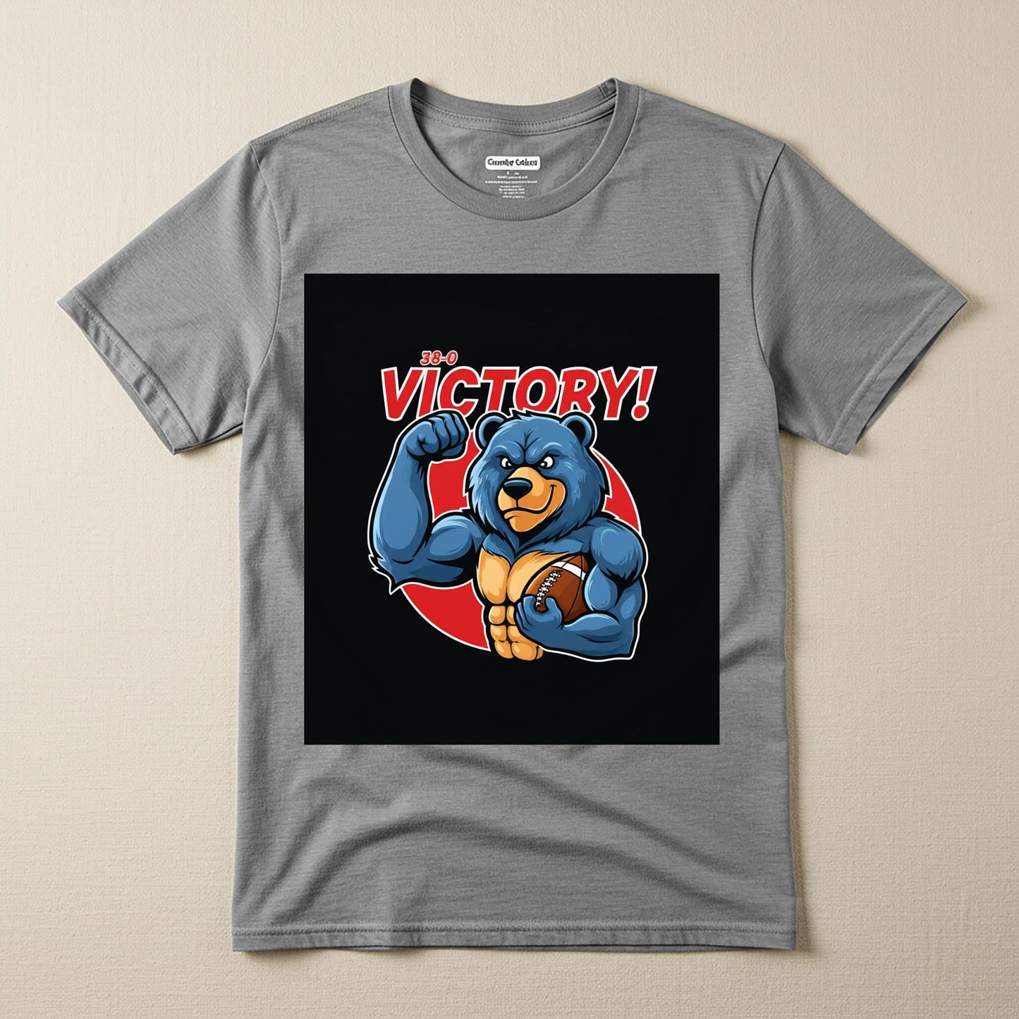 Football Bear Victory T-shirt | Game Day Apparel | Unisex Garment-Dyed Tee | Sports Fan Gift | Winning Team Spirit Wear | Champion Bear Art