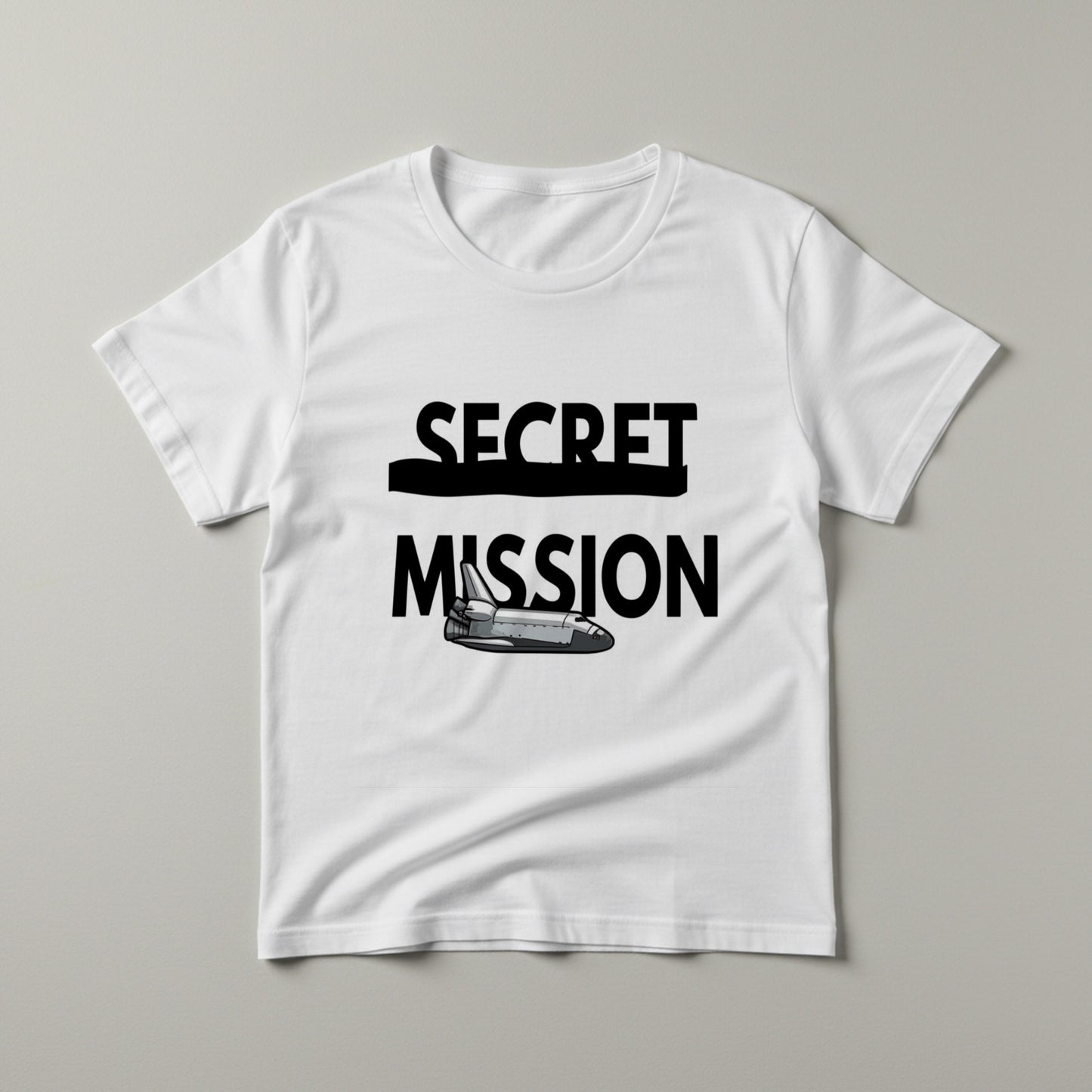 Secret Mission Space Shuttle Tee | Unisex Garment-Dyed T-Shirt | Kids & Adult Astronaut Mission Shirt | Sci-Fi Adventure Graphic Apparel