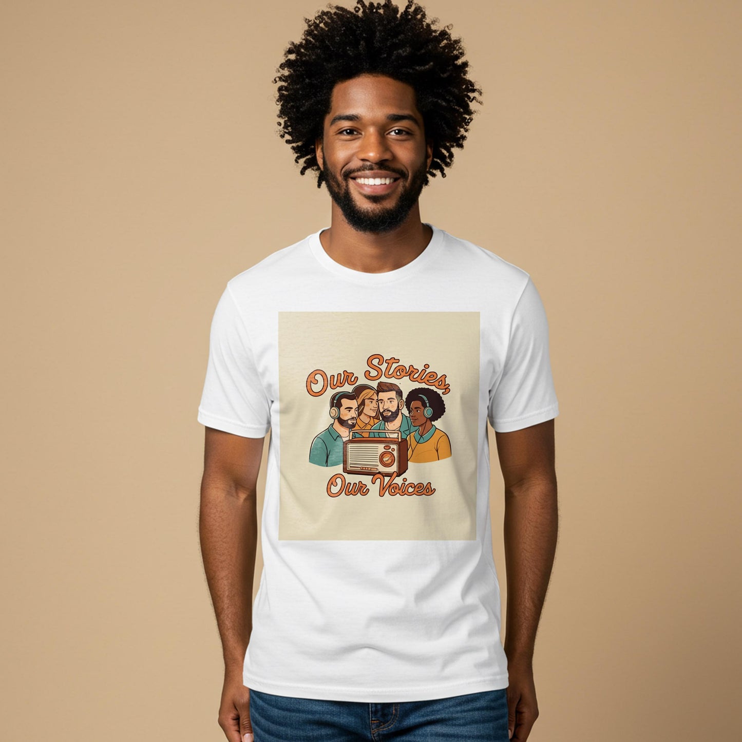 Our Stories Our Voices Unisex Garment-Dyed T-shirt | Podcast Radio Enthusiast Gift | Retro Vintage Graphic Tee | Community Diversity