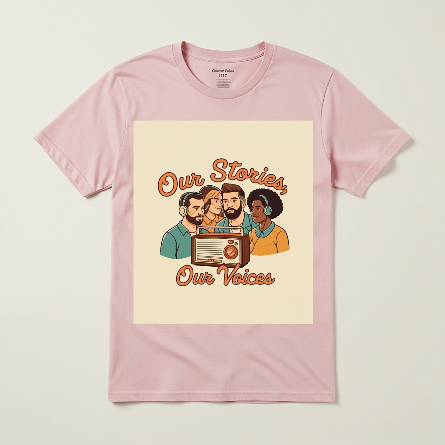 Our Stories Our Voices Unisex Garment-Dyed T-shirt | Podcast Radio Enthusiast Gift | Retro Vintage Graphic Tee | Community Diversity